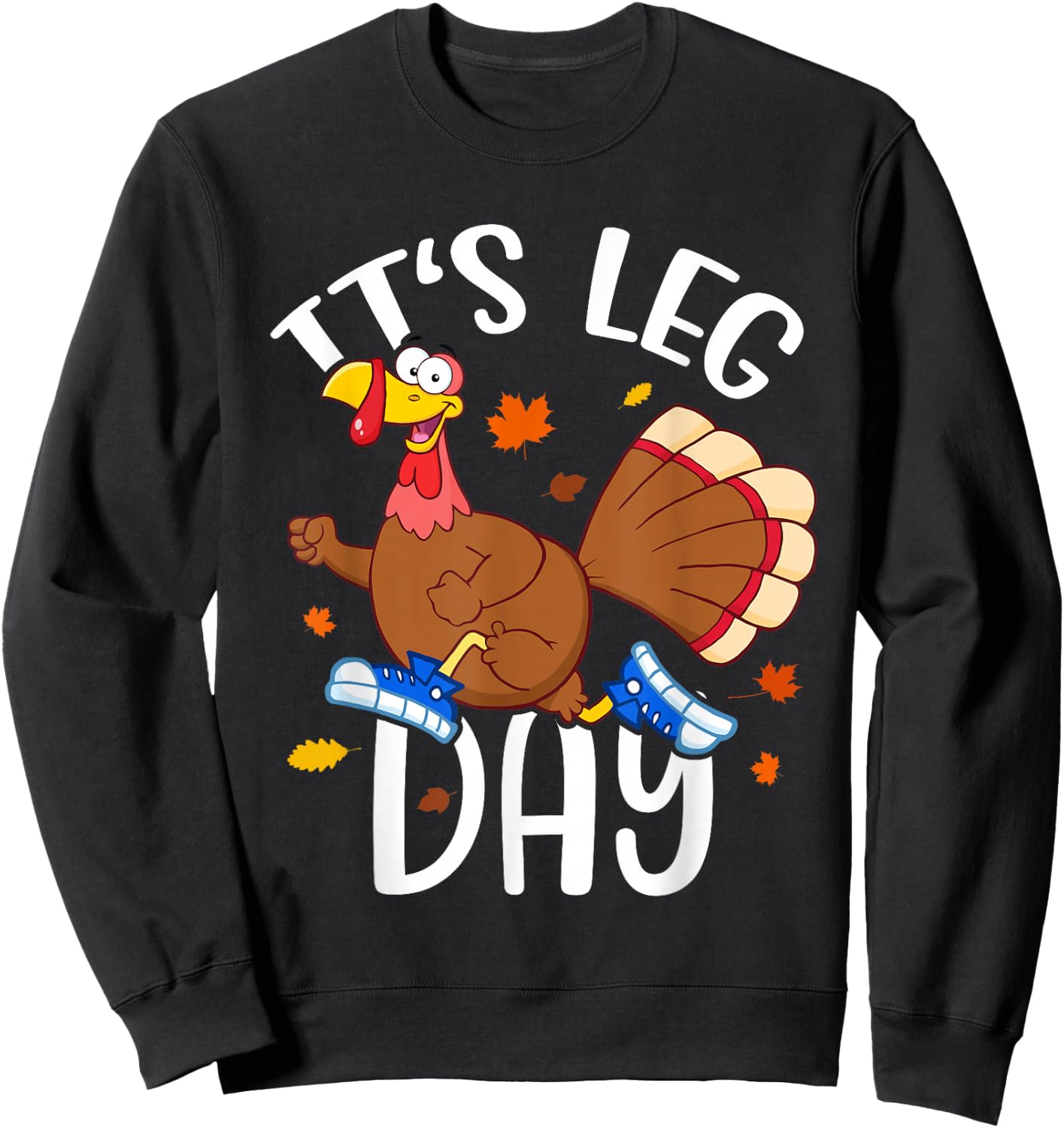 Turkey Trot Costume Kids Adults Thanksgiving Turkey Running Sweatshirt - Sweatshirt | Black