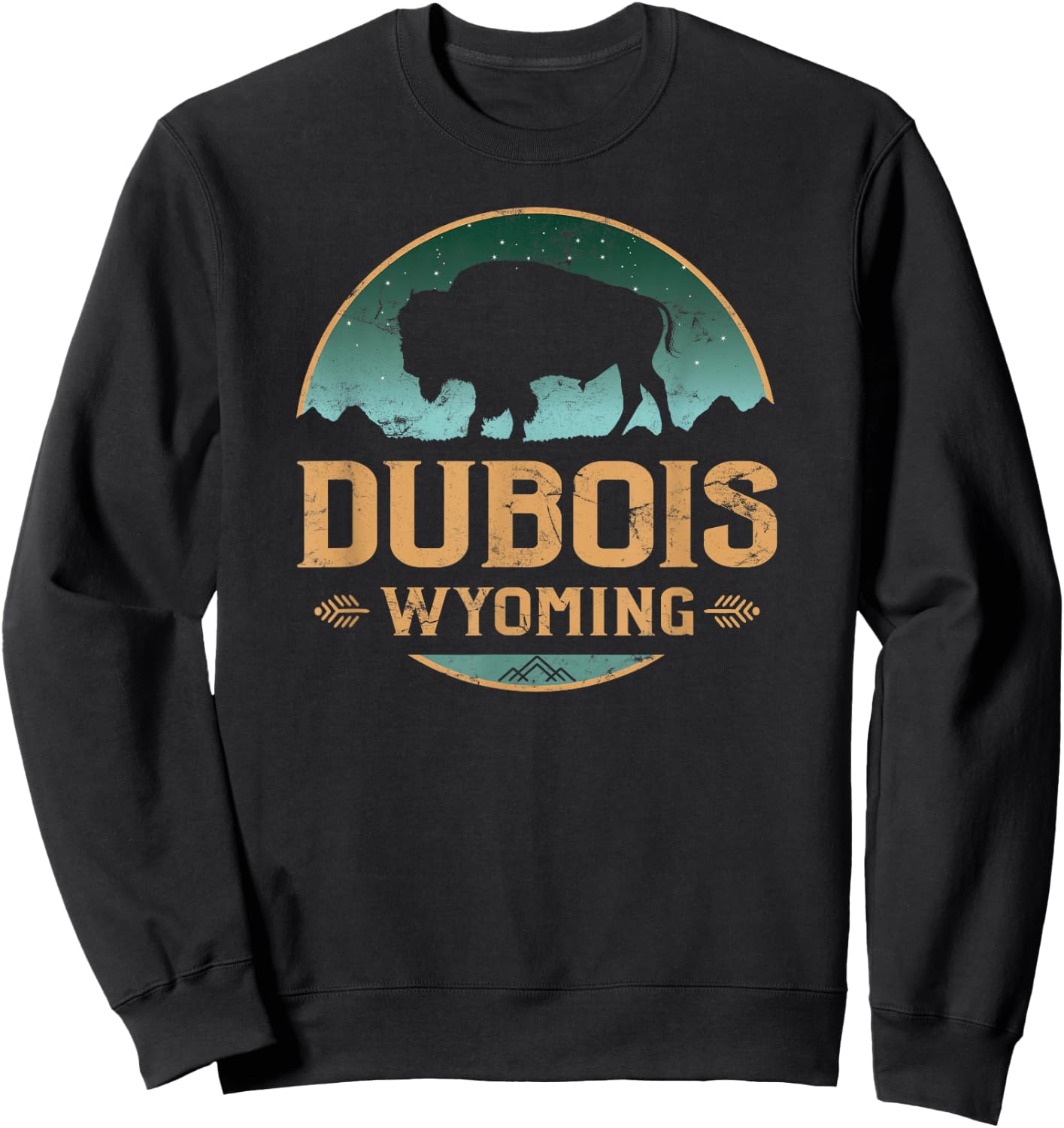 Dubois Wyoming WY Buffalo Bison Sweatshirt - Sweatshirt | Black