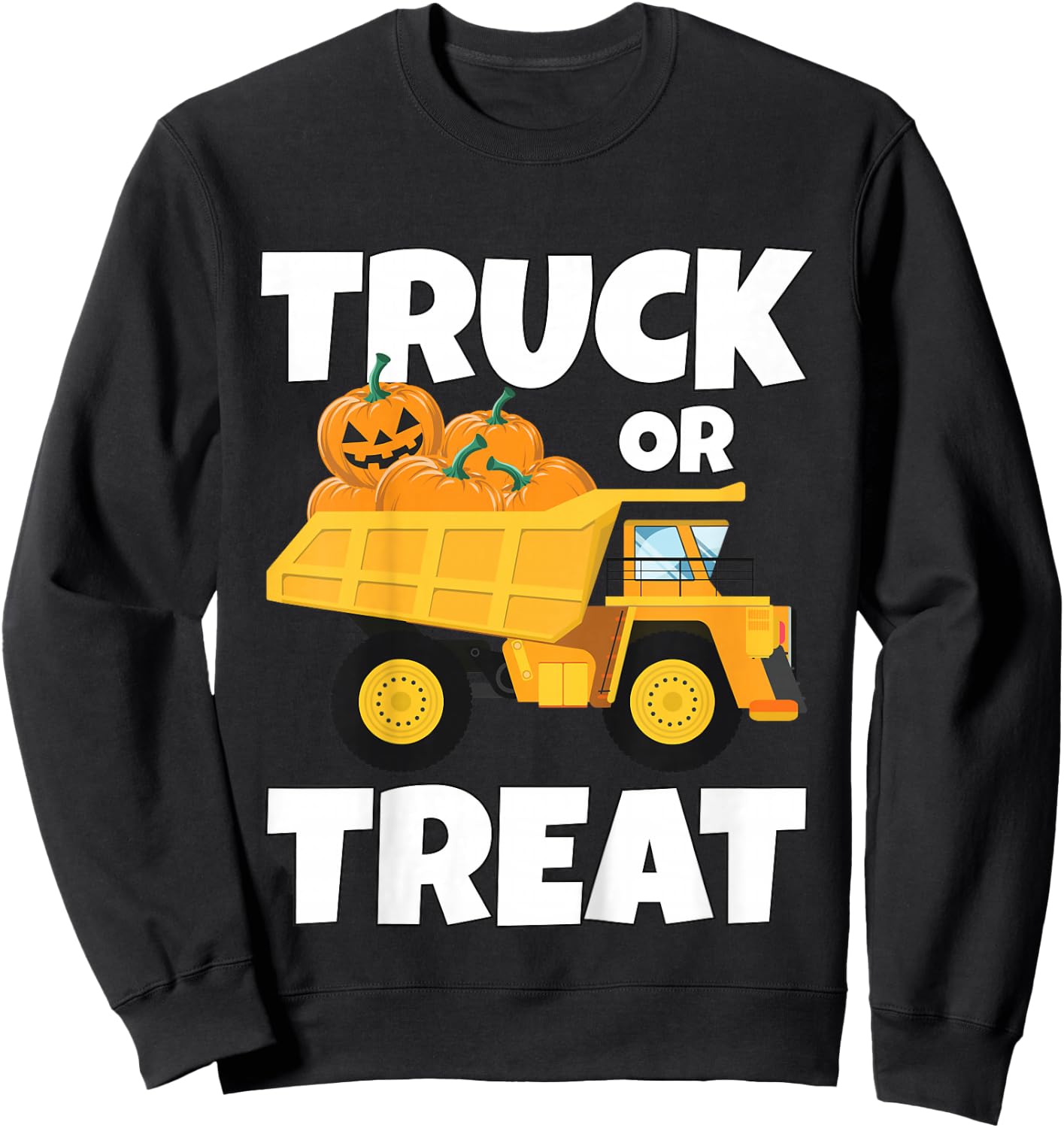 Kids Halloween Thanksgiving Truck Pumpkin Patch Trick or Treat Sweatshirt - Sweatshirt | Black