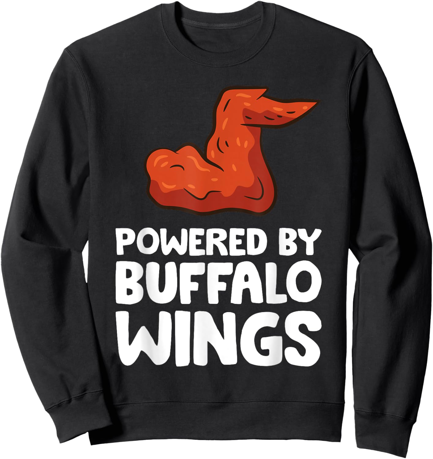Powered By Buffalo Wings Sweatshirt - Sweatshirt | Black