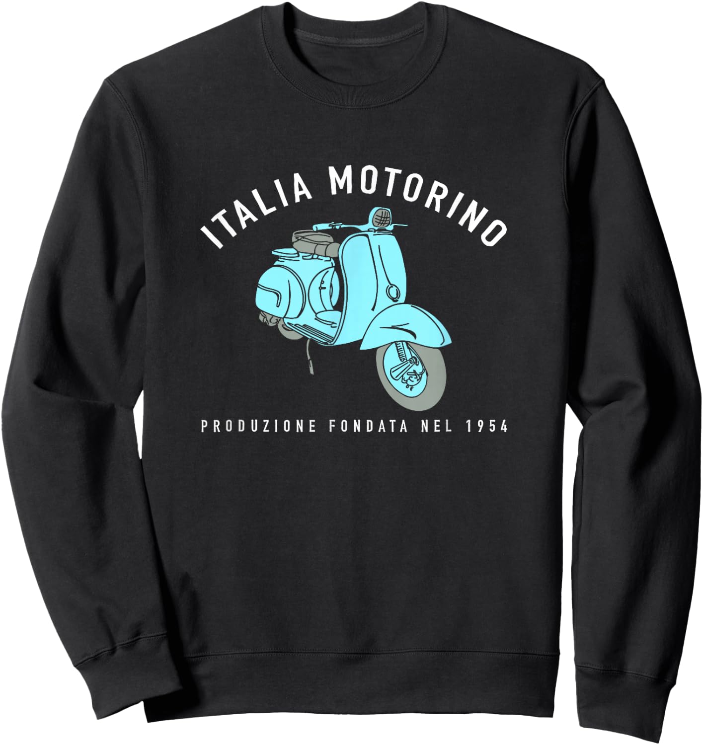 Italia Motorino - Vintage Italian Scooter Italian Flag Sweatshirt - Sweatshirt | Black
