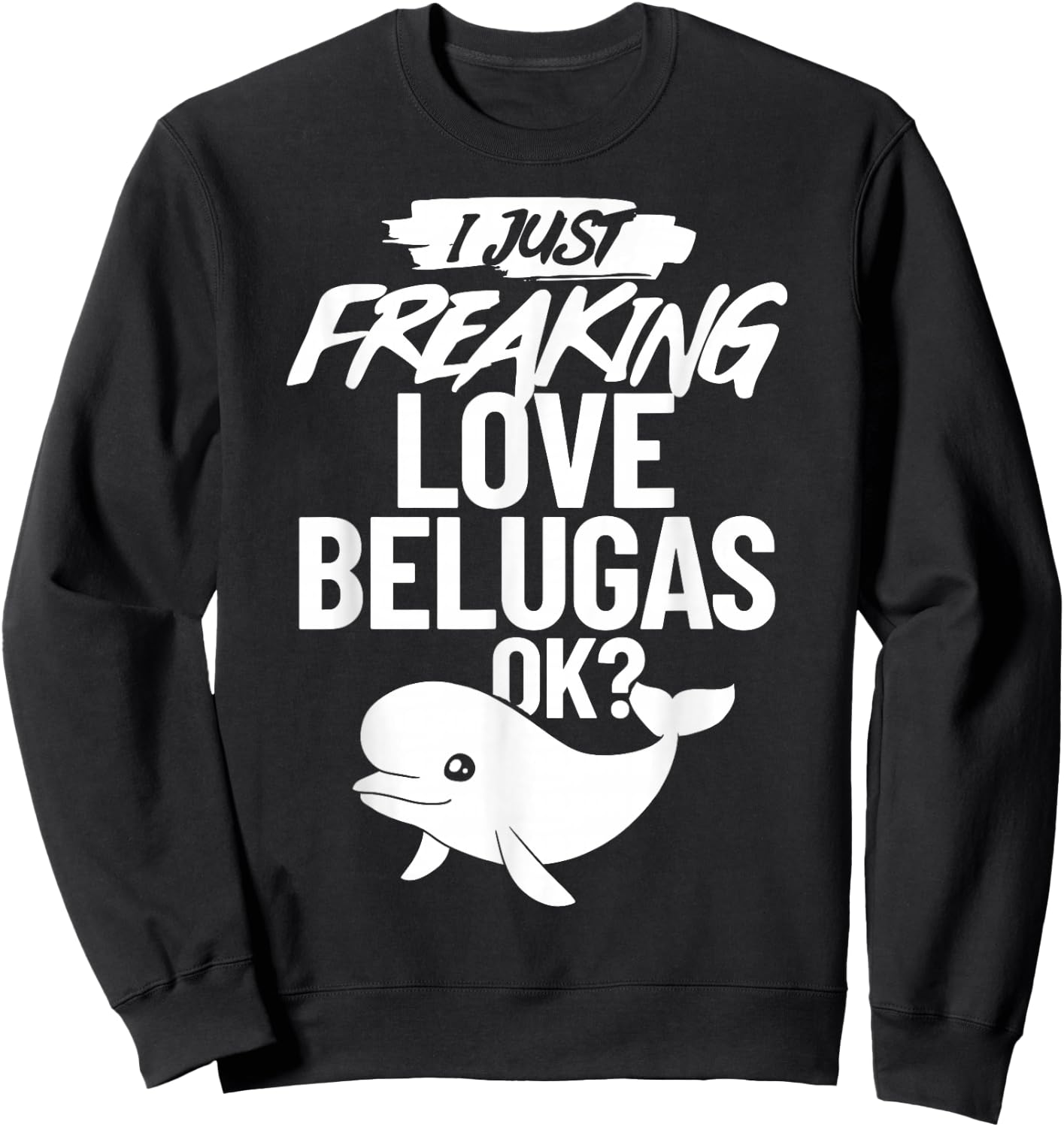 Beluga Whale Baby Animal Sweatshirt - Sweatshirt | Black