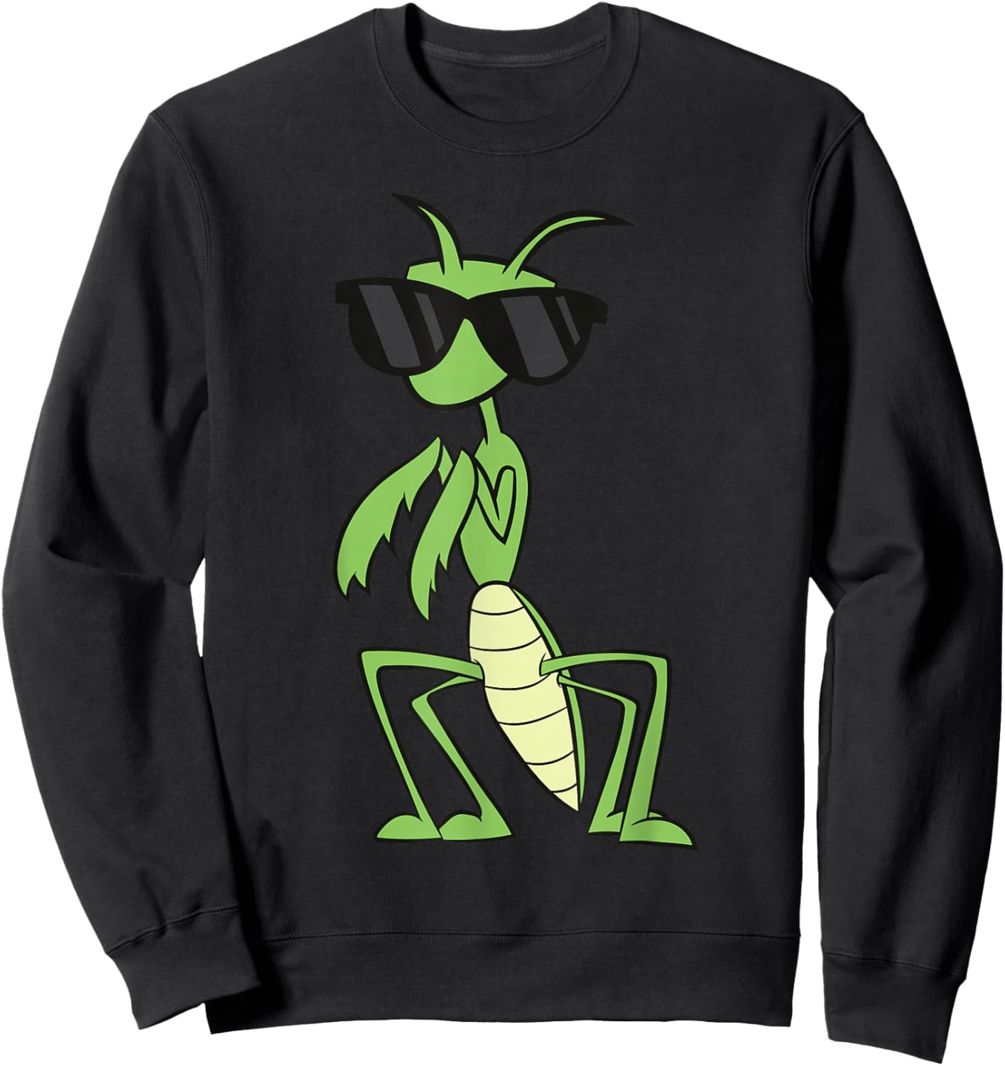 Praying Mantis With Sunglasses Grasshopper Praying Mantis Sweatshirt - Sweatshirt | Black