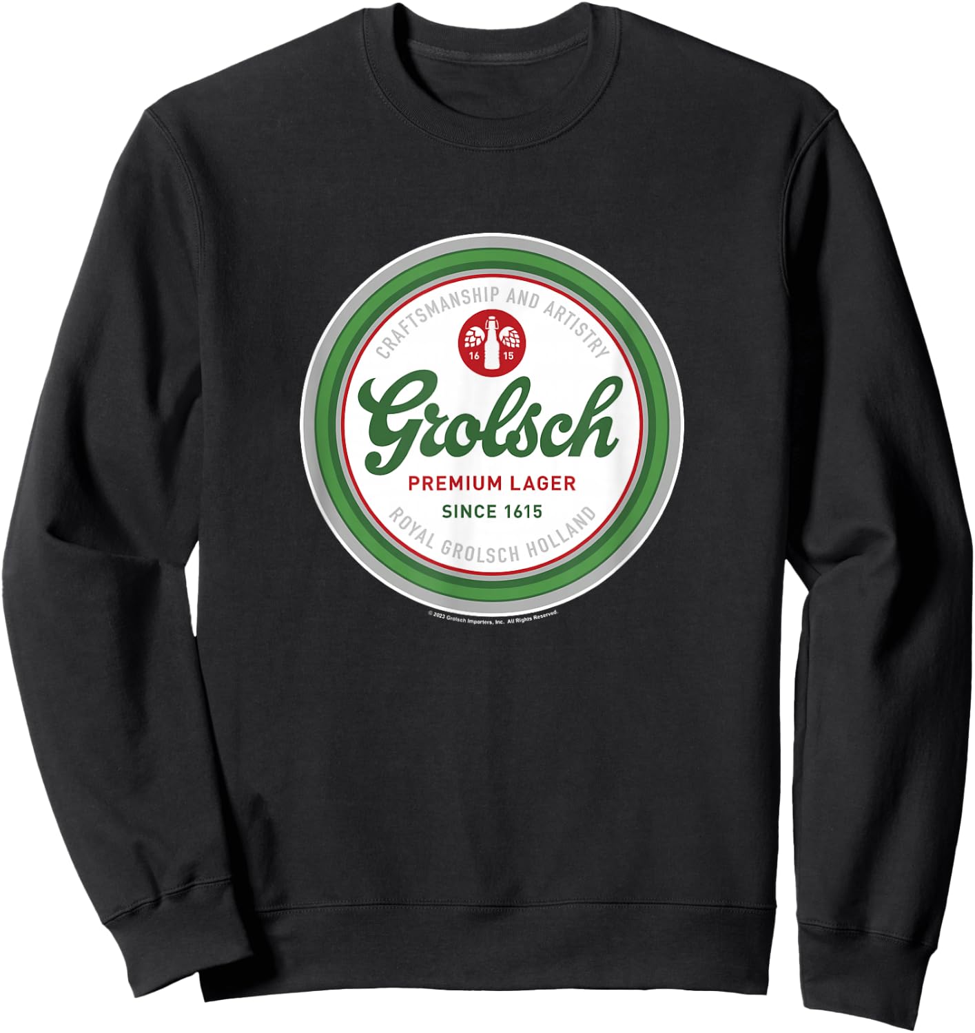Coors Brewing Company Grolsch Premium Beer Since 1615 Badge Sweatshirt - Sweatshirt | Black