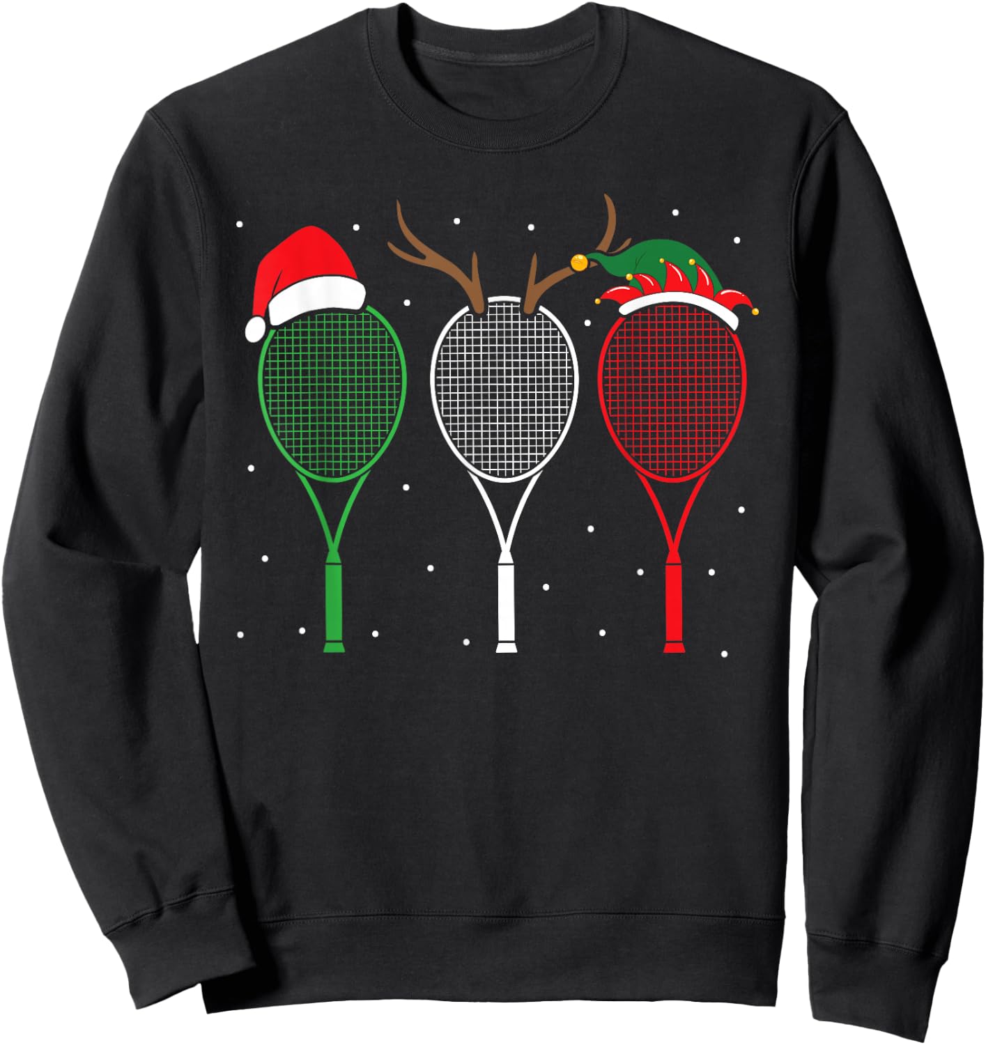 Tennis Player Sport Lover Merry Xmas Christmas Day Sweatshirt - Sweatshirt | Black