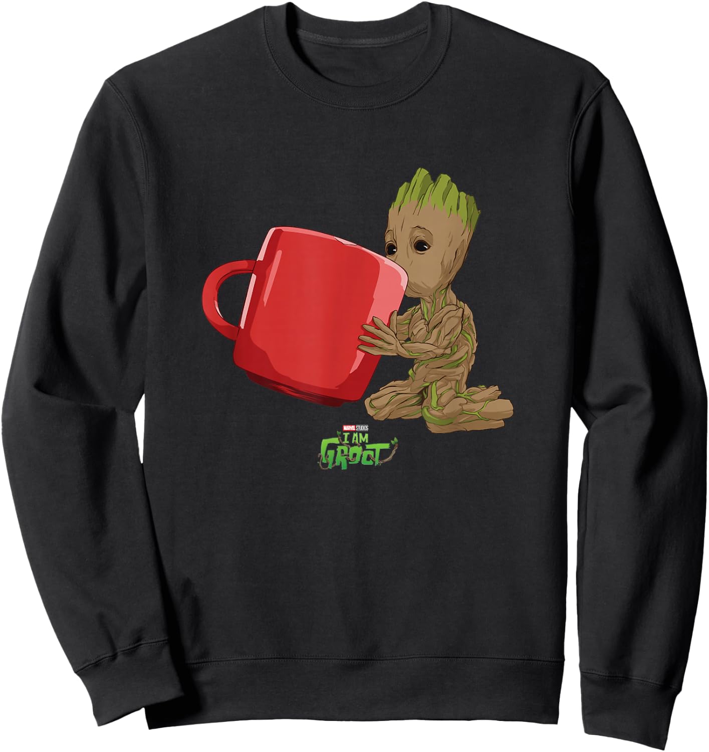 Marvel I Am Groot Big Red Mug Groot Poster Sweatshirt - Sweatshirt | Black