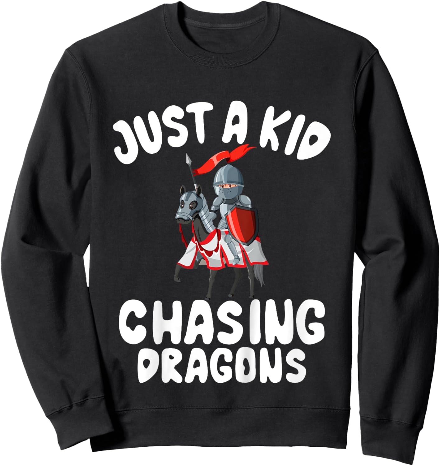 Kids Just a Kid Chasing Dragons Knight Sweatshirt - Sweatshirt | Black