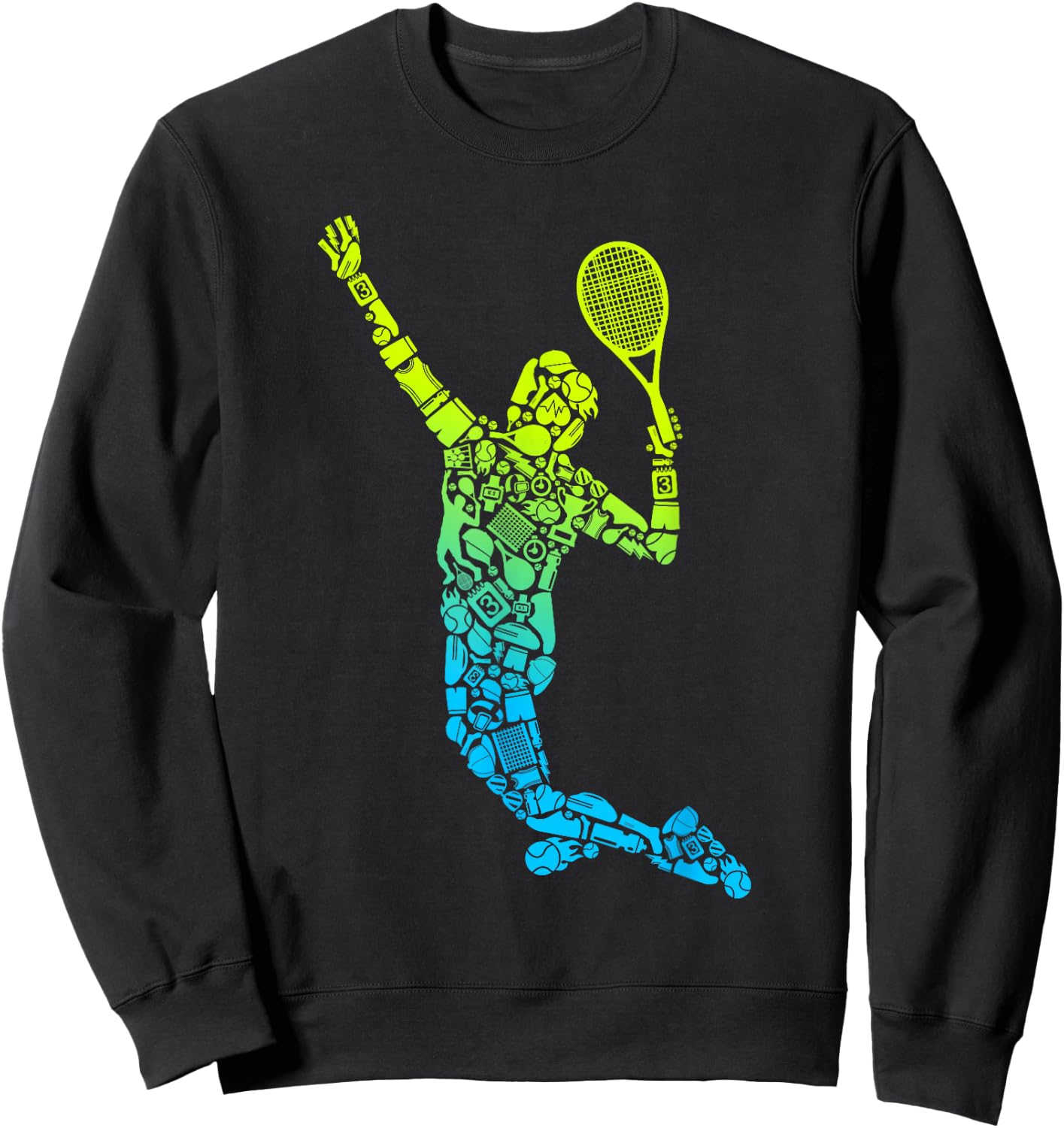 Tennis Player Men Kids Boys Tennis Sweatshirt - Sweatshirt | Black