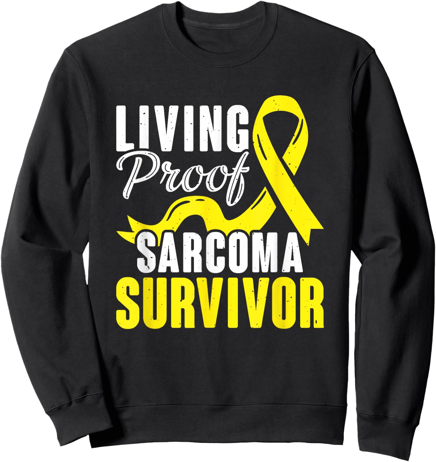 Support Yellow Ribbon Warrior Sarcoma Cancer Survivor Sweatshirt - Sweatshirt | Black