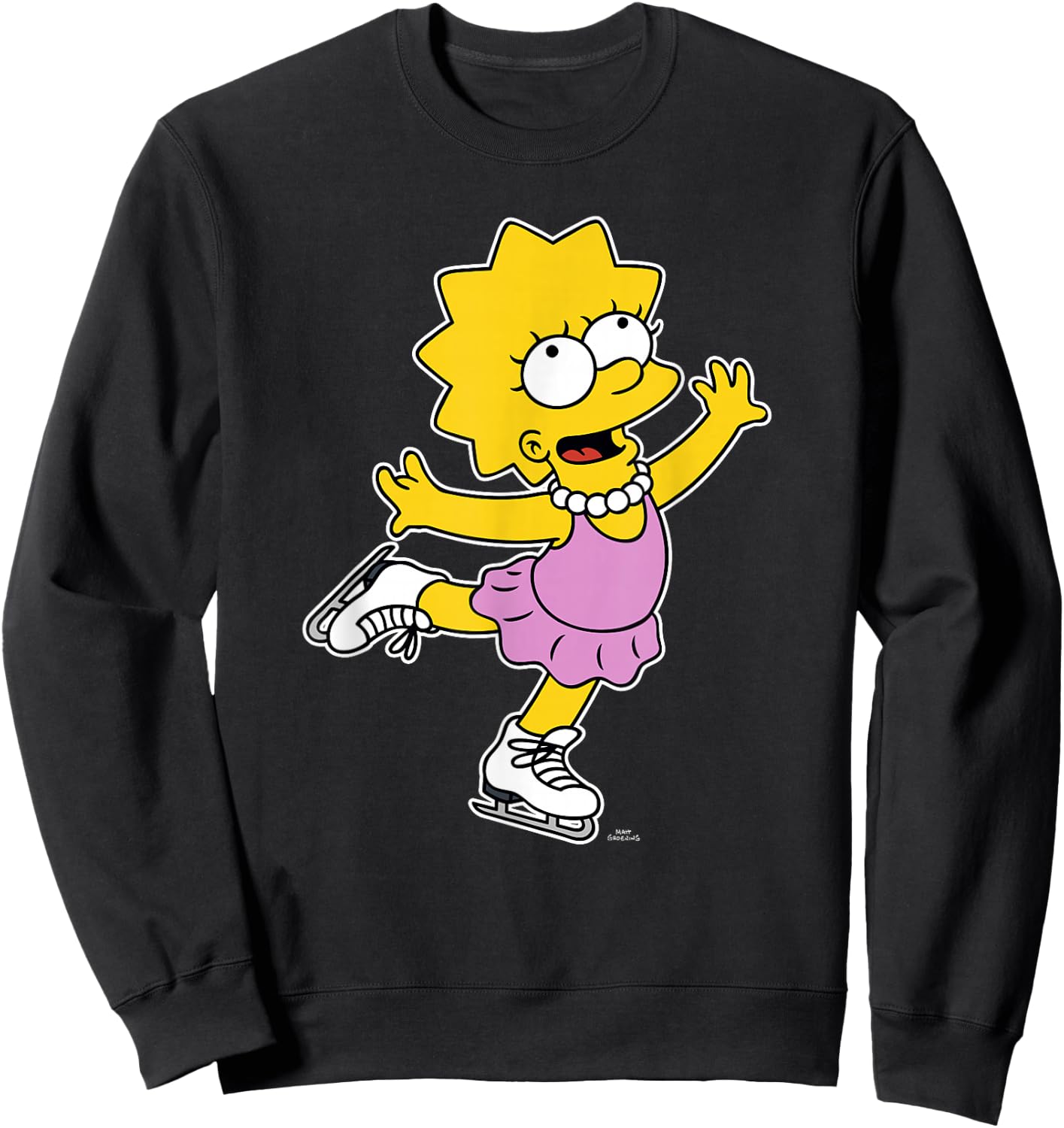 The Simpsons Lisa Ice Skating Alt Sweatshirt - Sweatshirt | Black