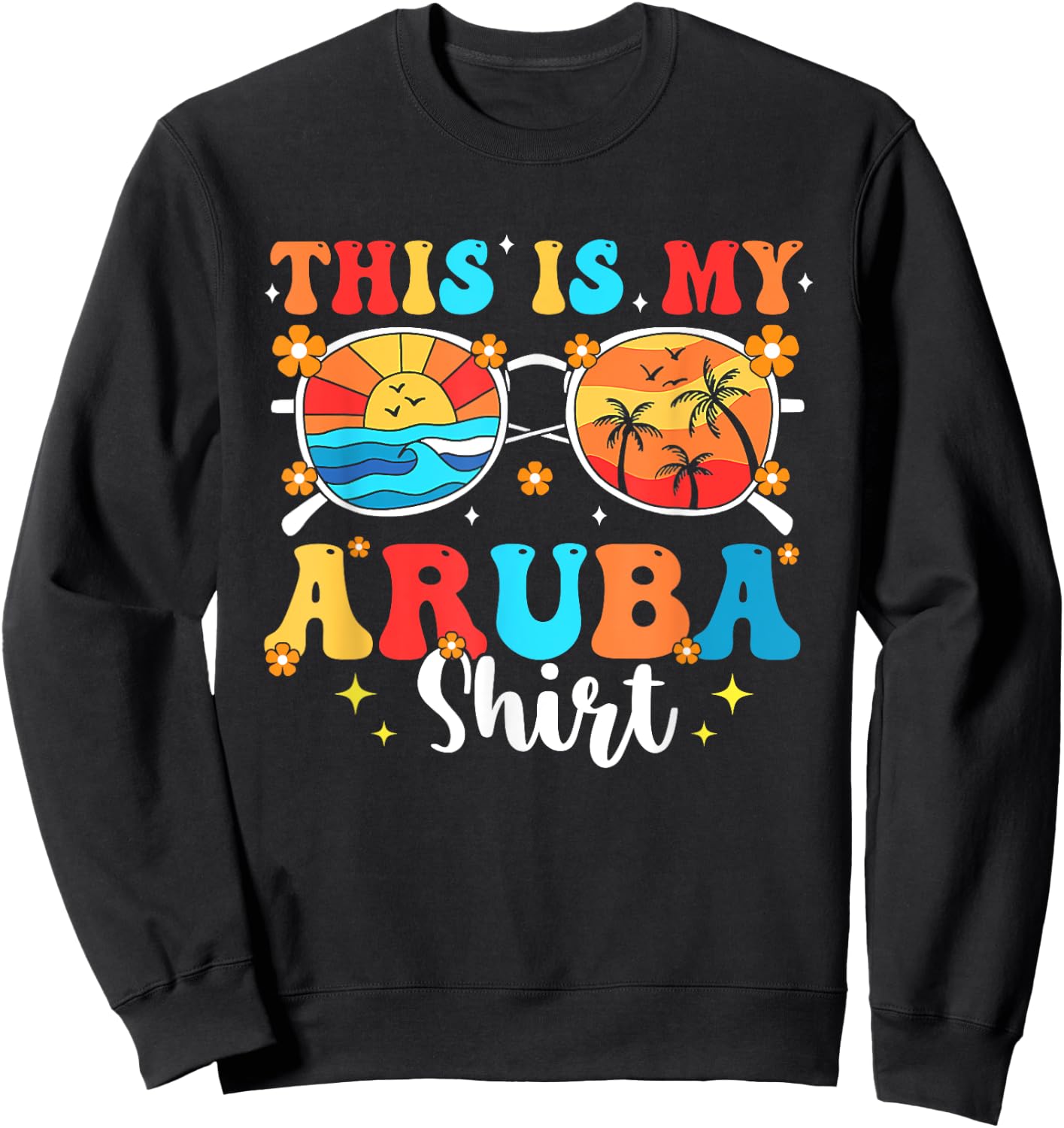 Matching Summer Family Vacation Beach Trip Aruba Sweatshirt - Sweatshirt | Black