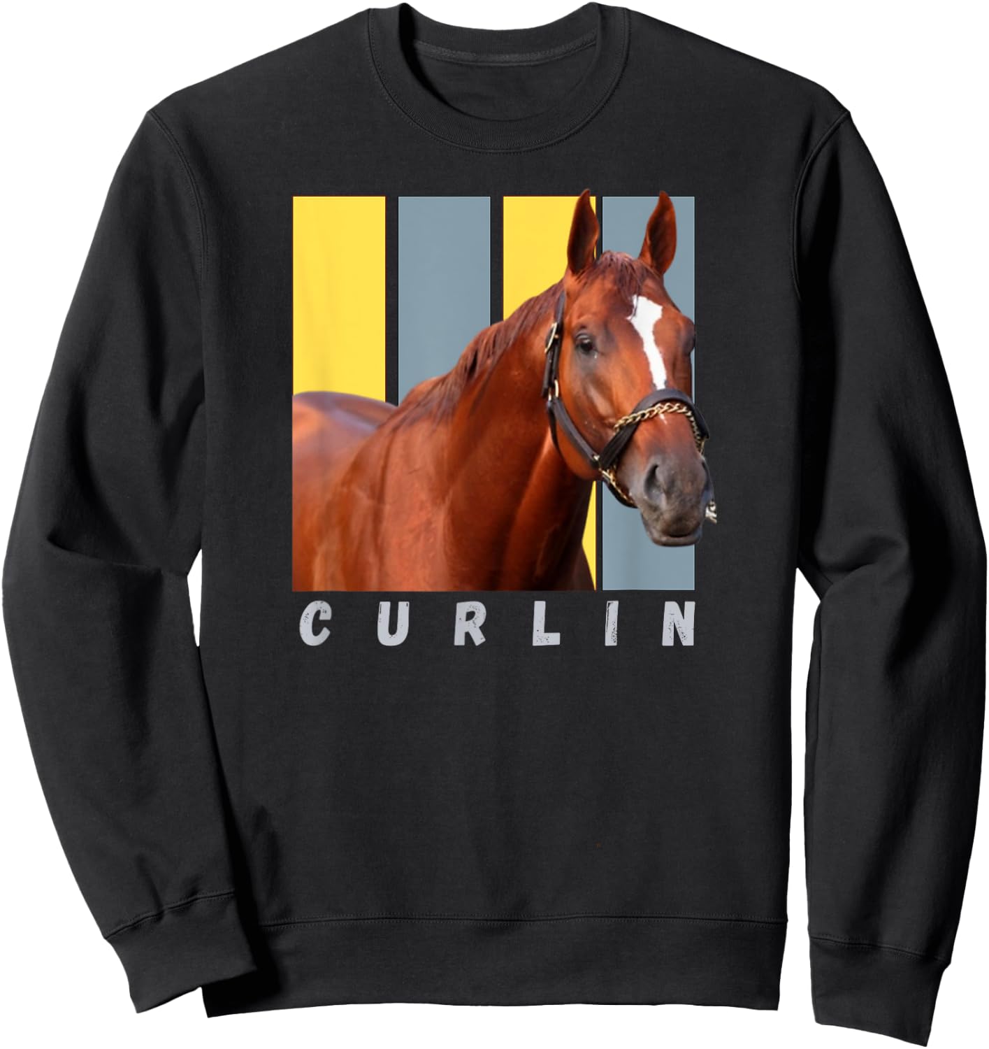 Curlin Horse, Horse Racing Shirt, Del Mar, Santa Anita Shirt Sweatshirt - Sweatshirt | Black