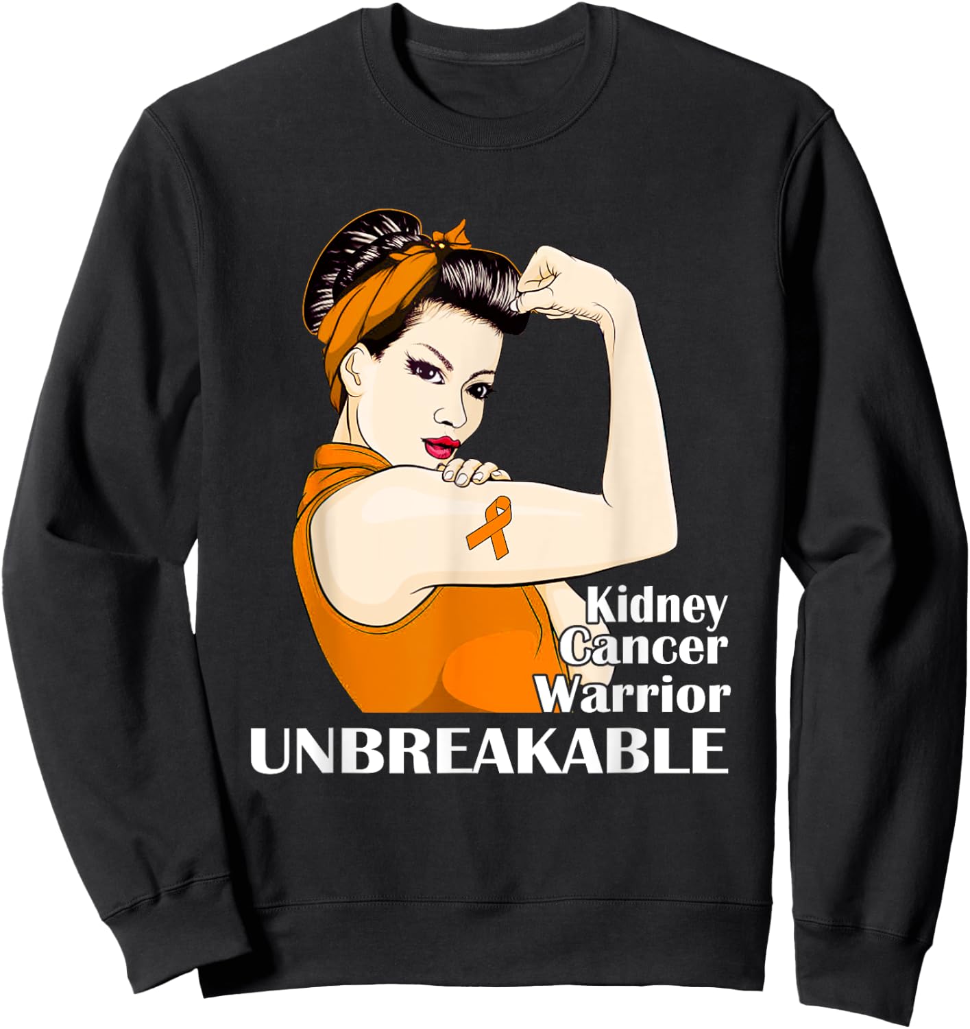 Kidney Cancer Awareness Warrior Unbreakable Survivors Girls Sweatshirt - Sweatshirt | Black