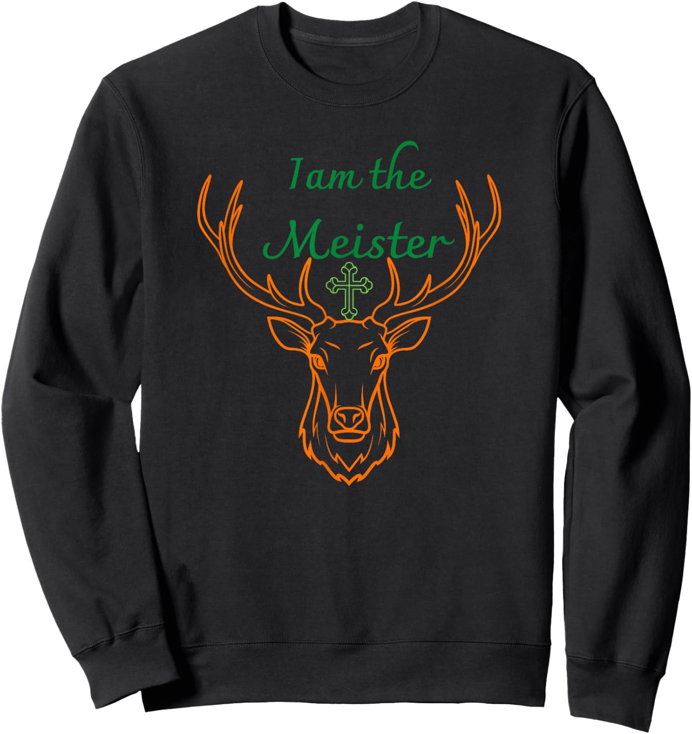 Iam the Meister Jaegermeister Dad Mom Deer Sweatshirt - Sweatshirt | Black