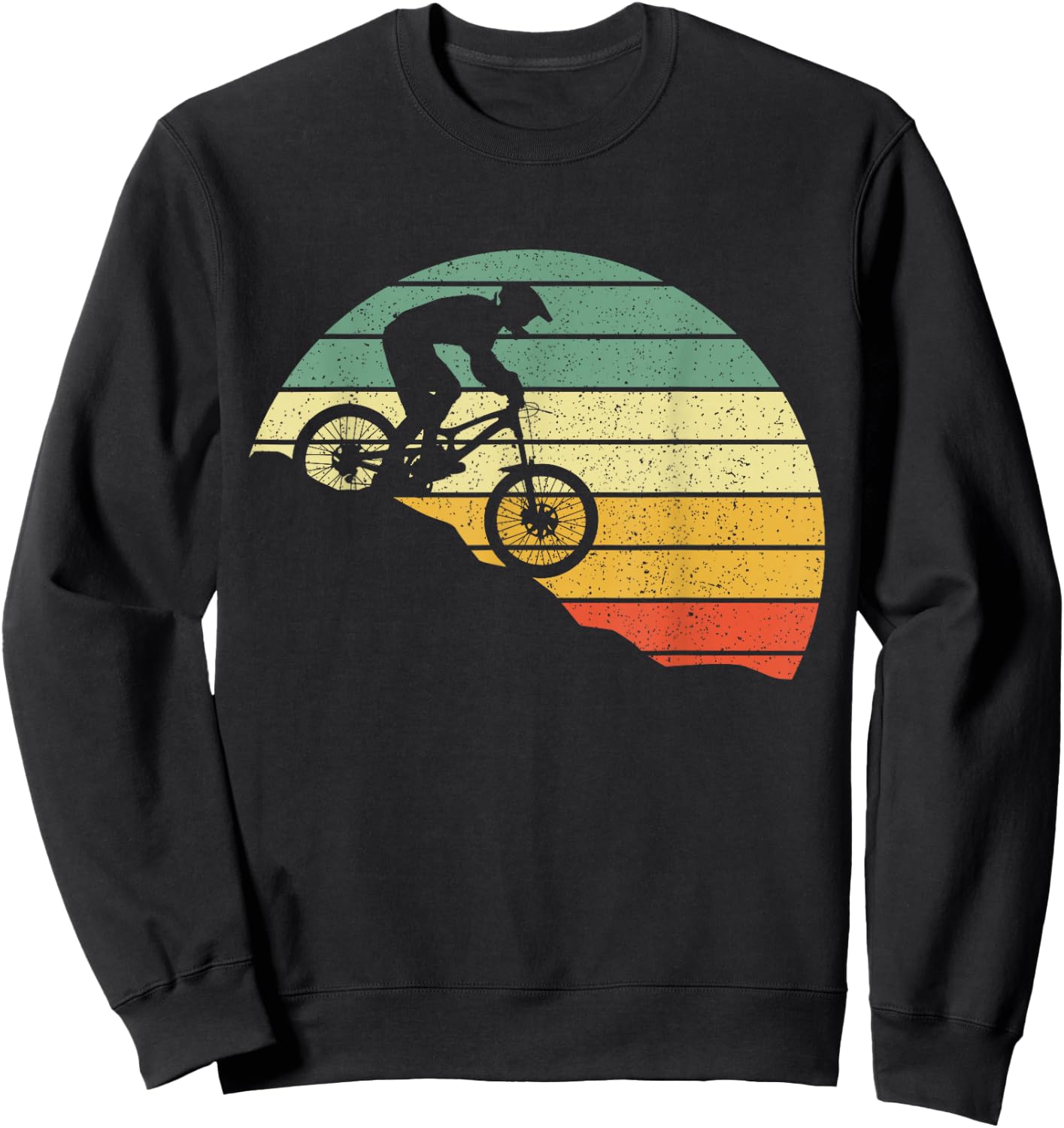 Downhill MTB Mountain Bike Vintage Retro Mountain Bike Sweatshirt - Sweatshirt | Black