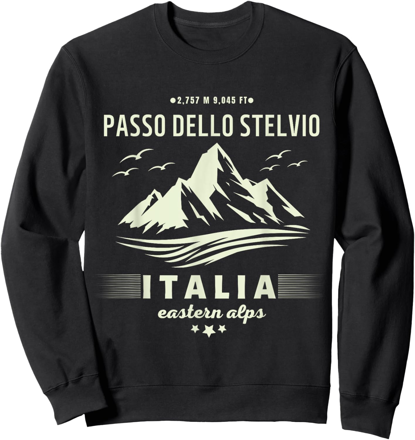 Italian mountain trip, Stelvio pass Strada Statale 38 Sweatshirt - Sweatshirt | Black