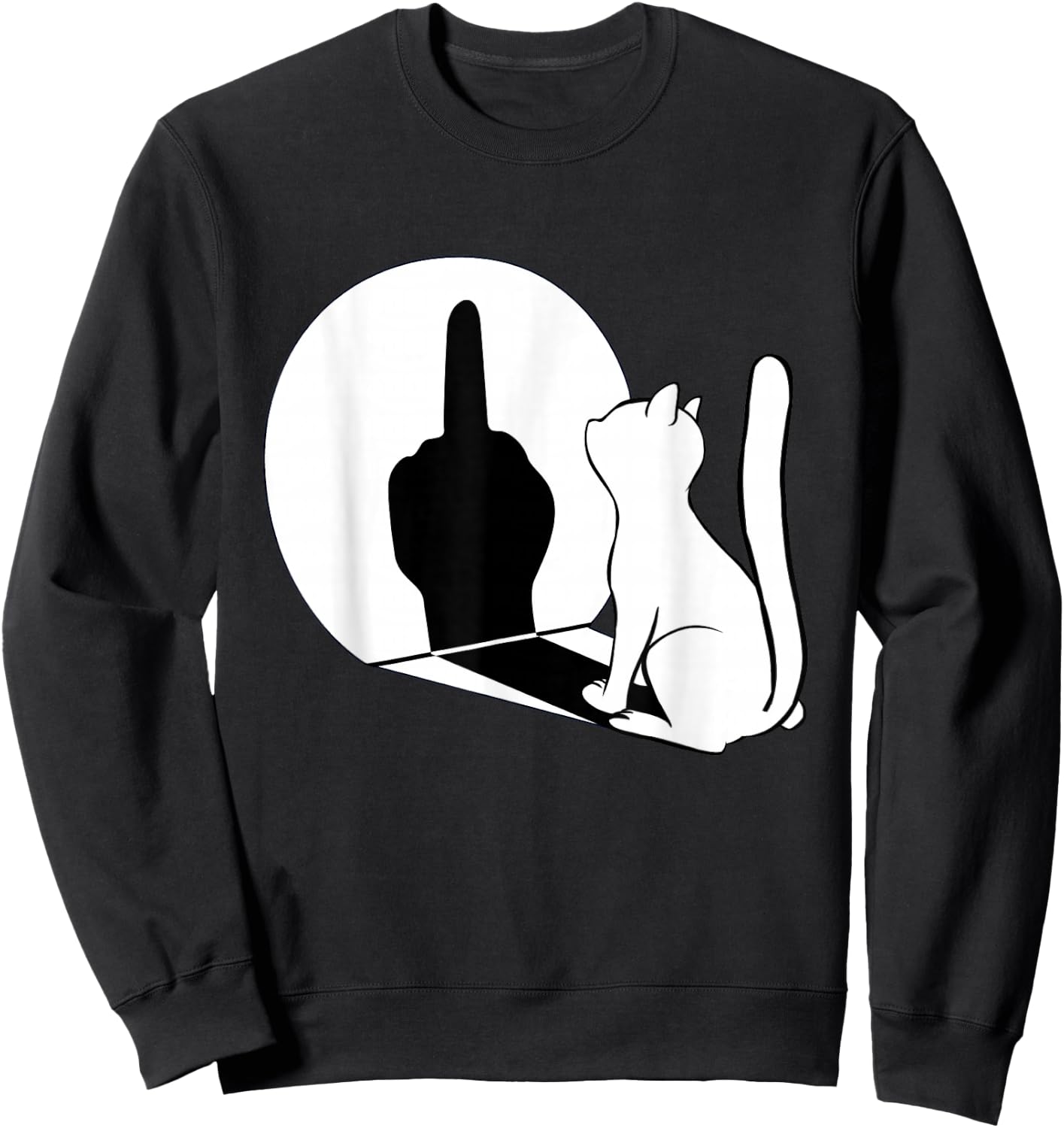 Middle Finger Cat Statement Funny Cat Gift Sweatshirt - Sweatshirt | Black