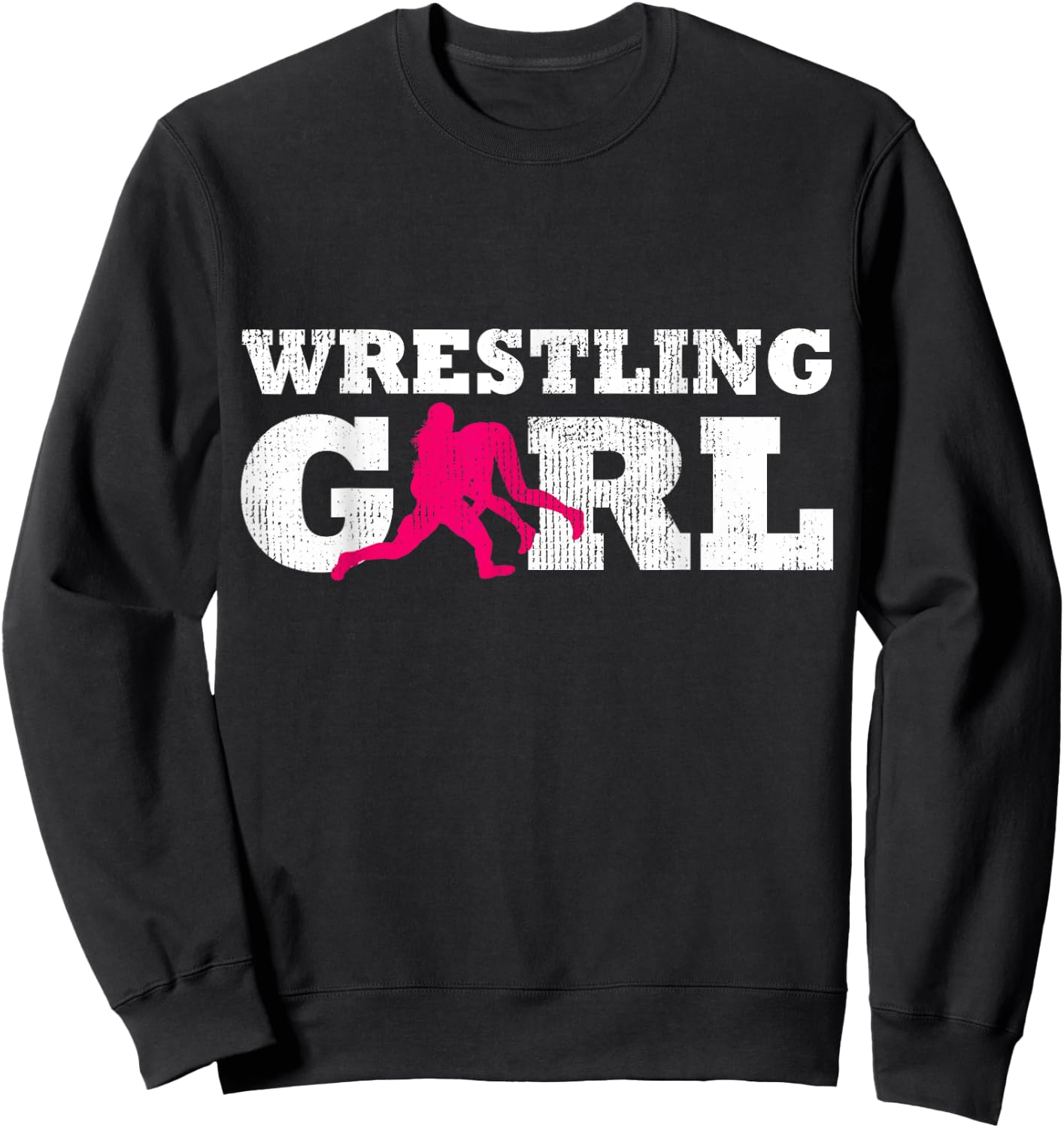 Wrestling Girl Player Silhouette Sport Gift Sweatshirt - Sweatshirt | Black