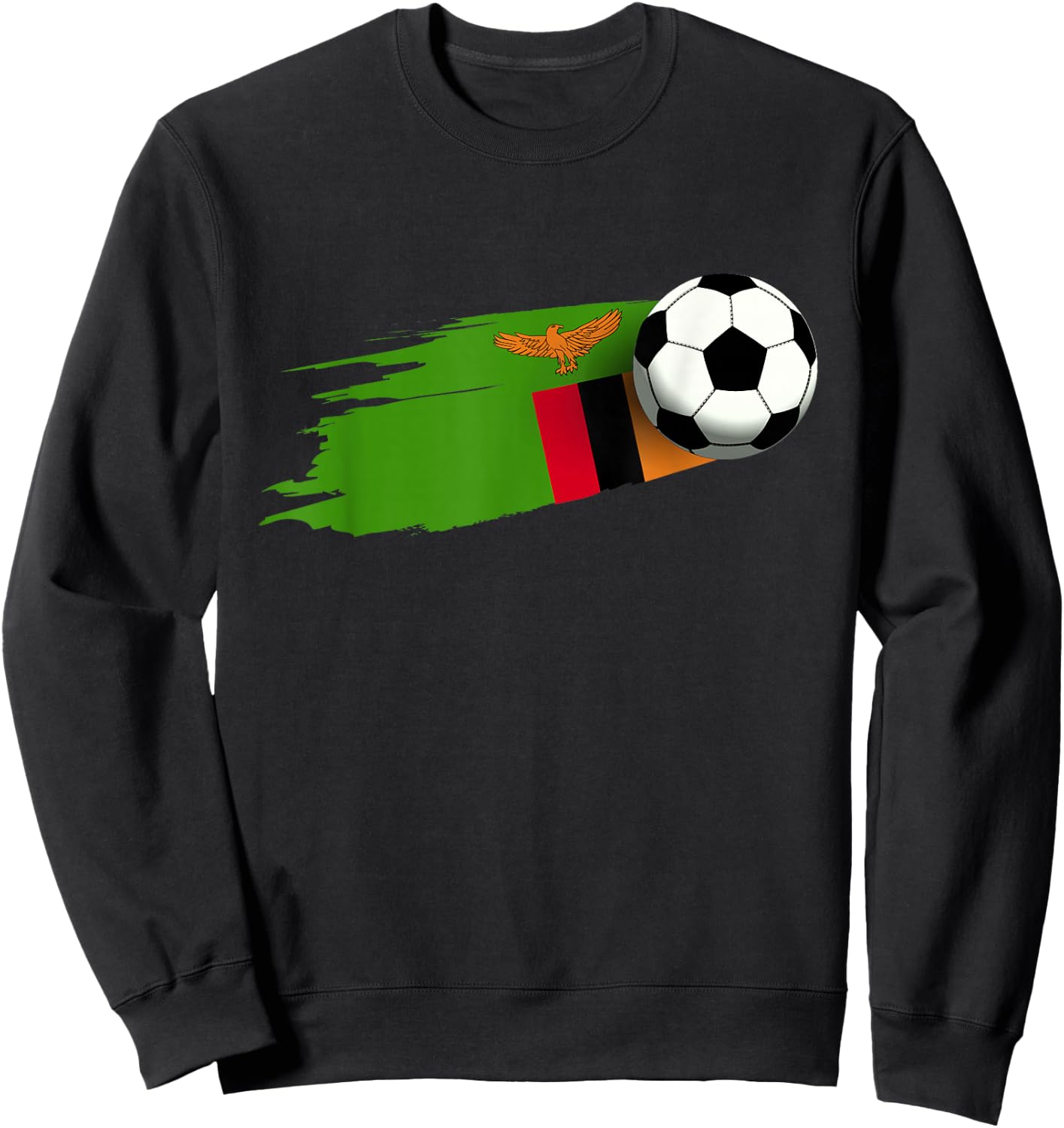 Zambia Flag Jersey Zambian Soccer Team Zambian Sweatshirt - Sweatshirt | Black