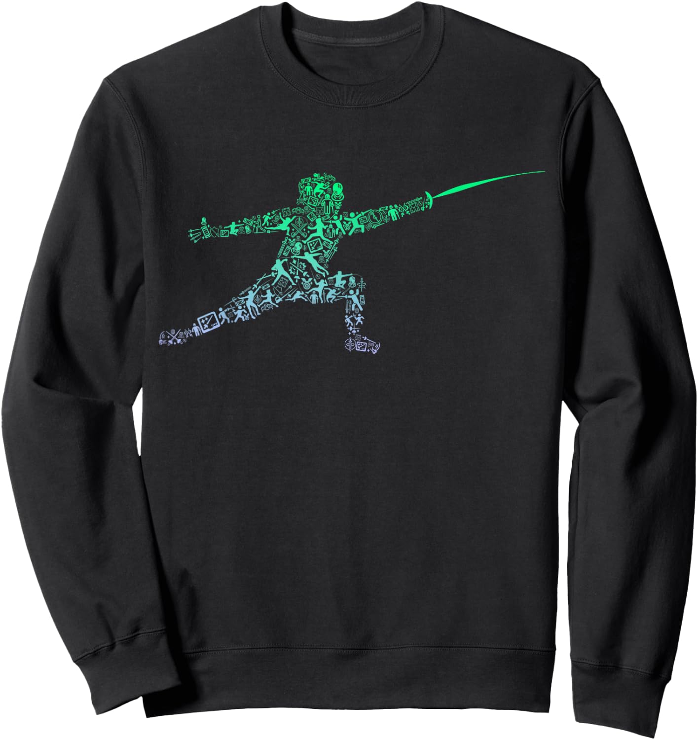 Fencing Stance for Fencer Swordfighting Boys Fencing Sweatshirt - Sweatshirt | Black