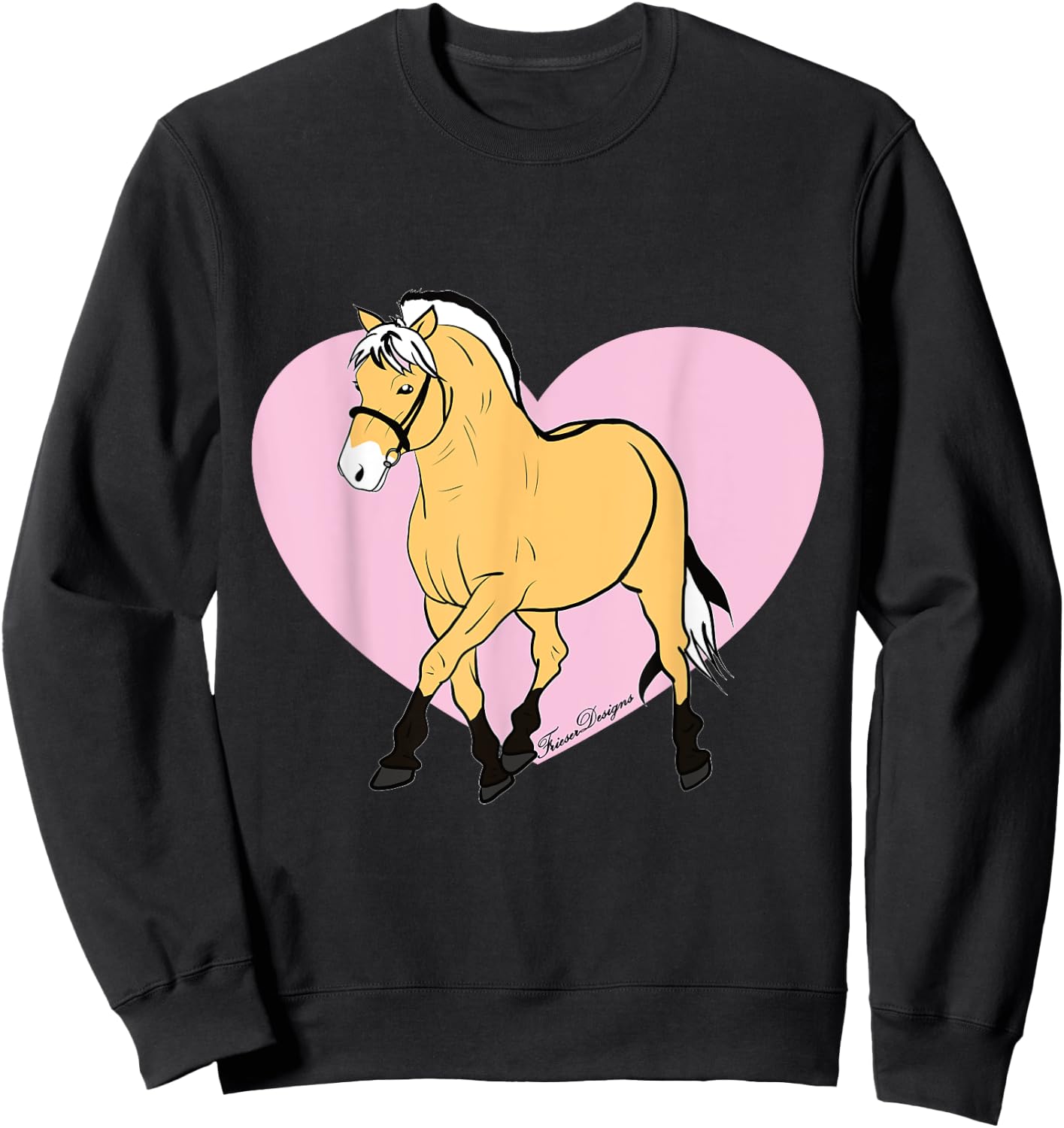 Fjord horse, Fjord, Fjordi with heart, a pony fan, cute horses Sweatshirt - Sweatshirt | Black