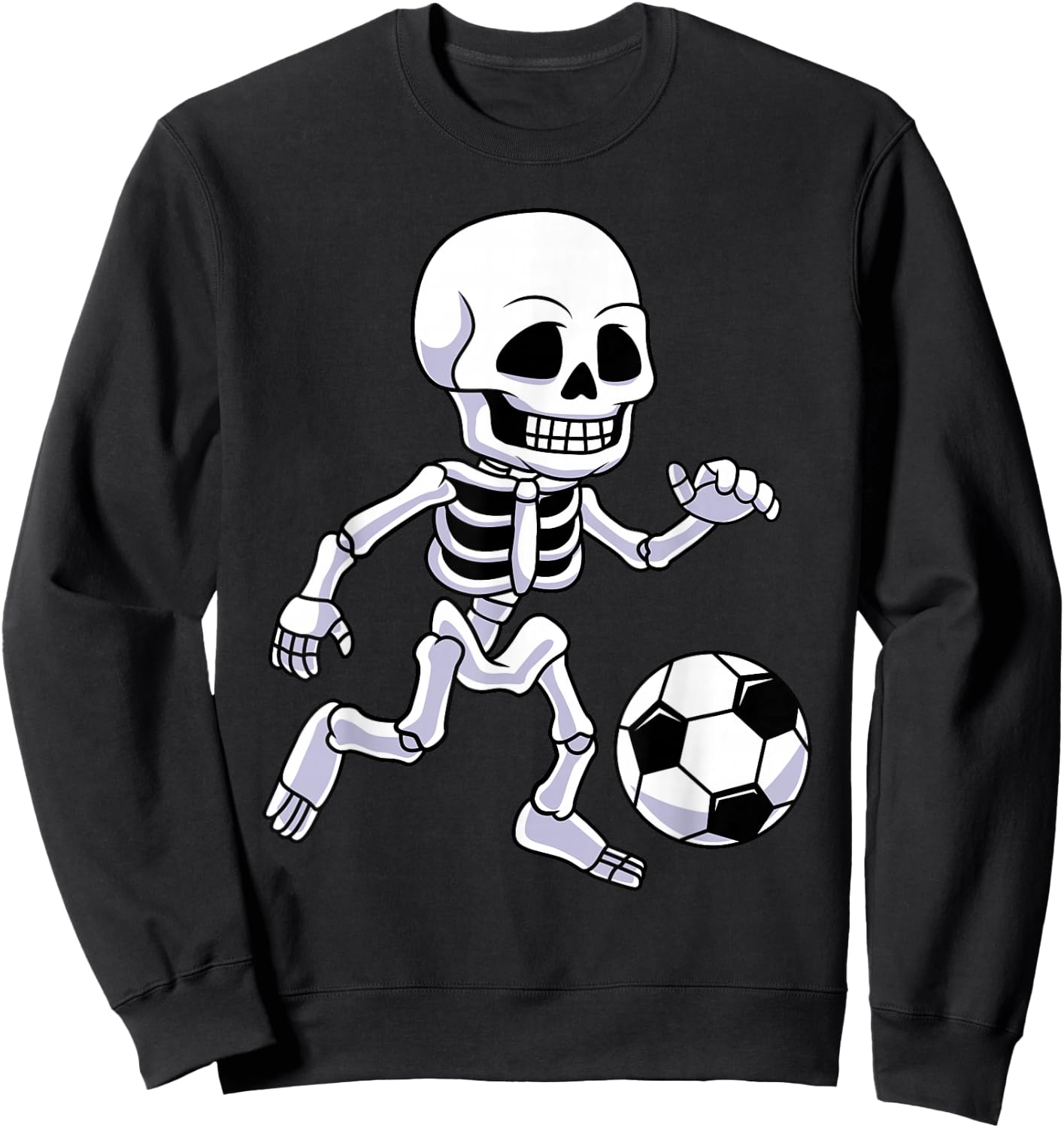 Spooky Skeleton Soccer Player For Boys Kids Sweatshirt - Sweatshirt | Black