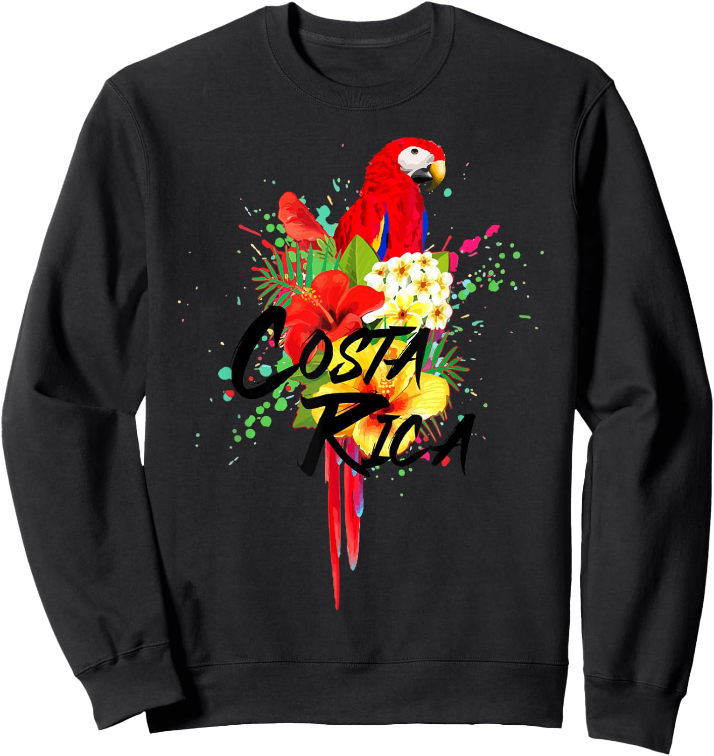 Costa Rica Souvenirs Parrot Tropical Bird Vintage Sweatshirt - Sweatshirt | Black