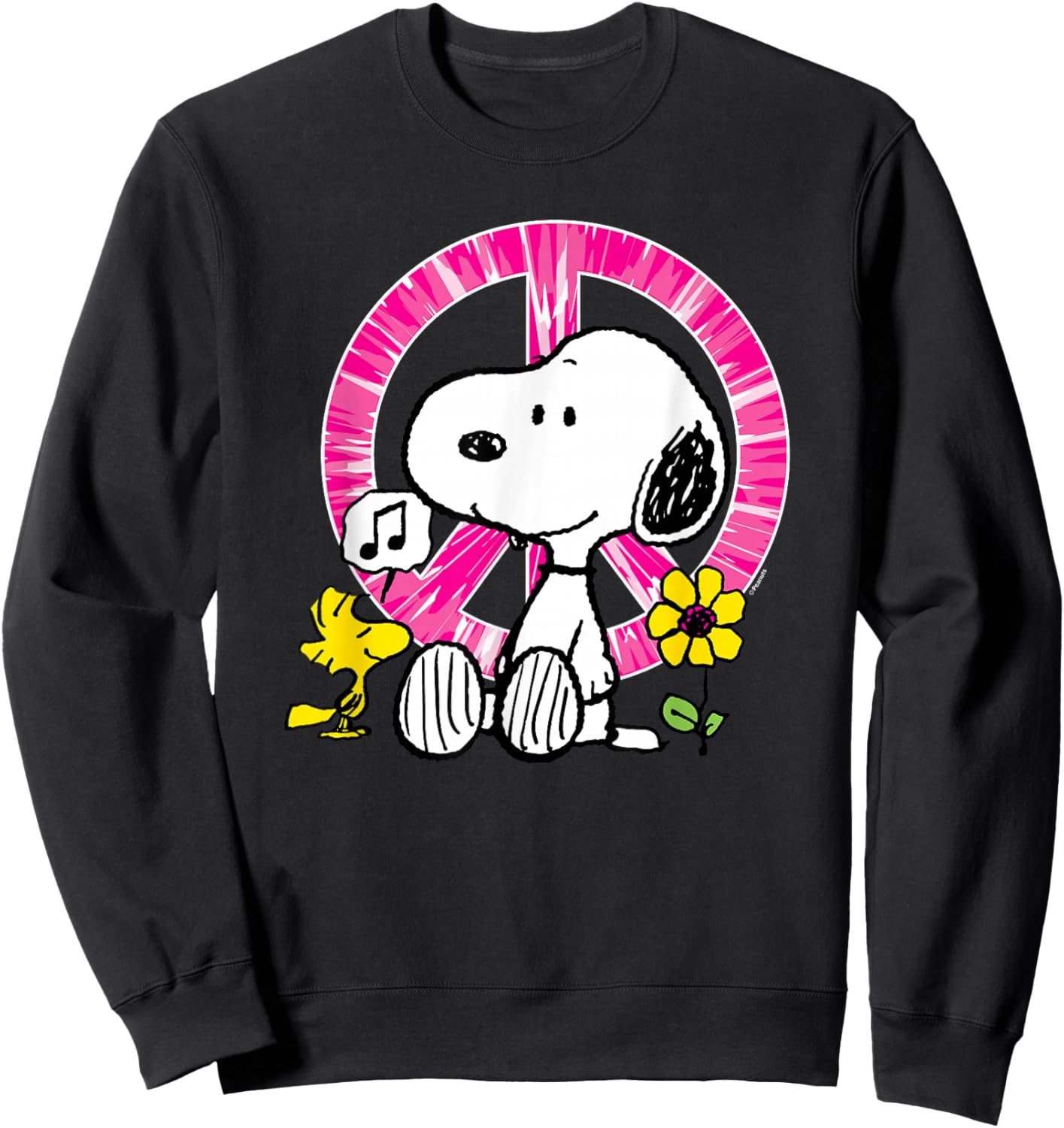 Peanuts - Snoopy Woodstock Peace Sign Sweatshirt - Sweatshirt | Black