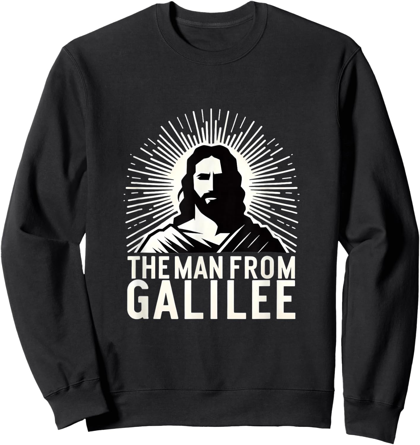The Man from Galilee Iconic Christian Faith Spiritual Design Sweatshirt - Sweatshirt | Black