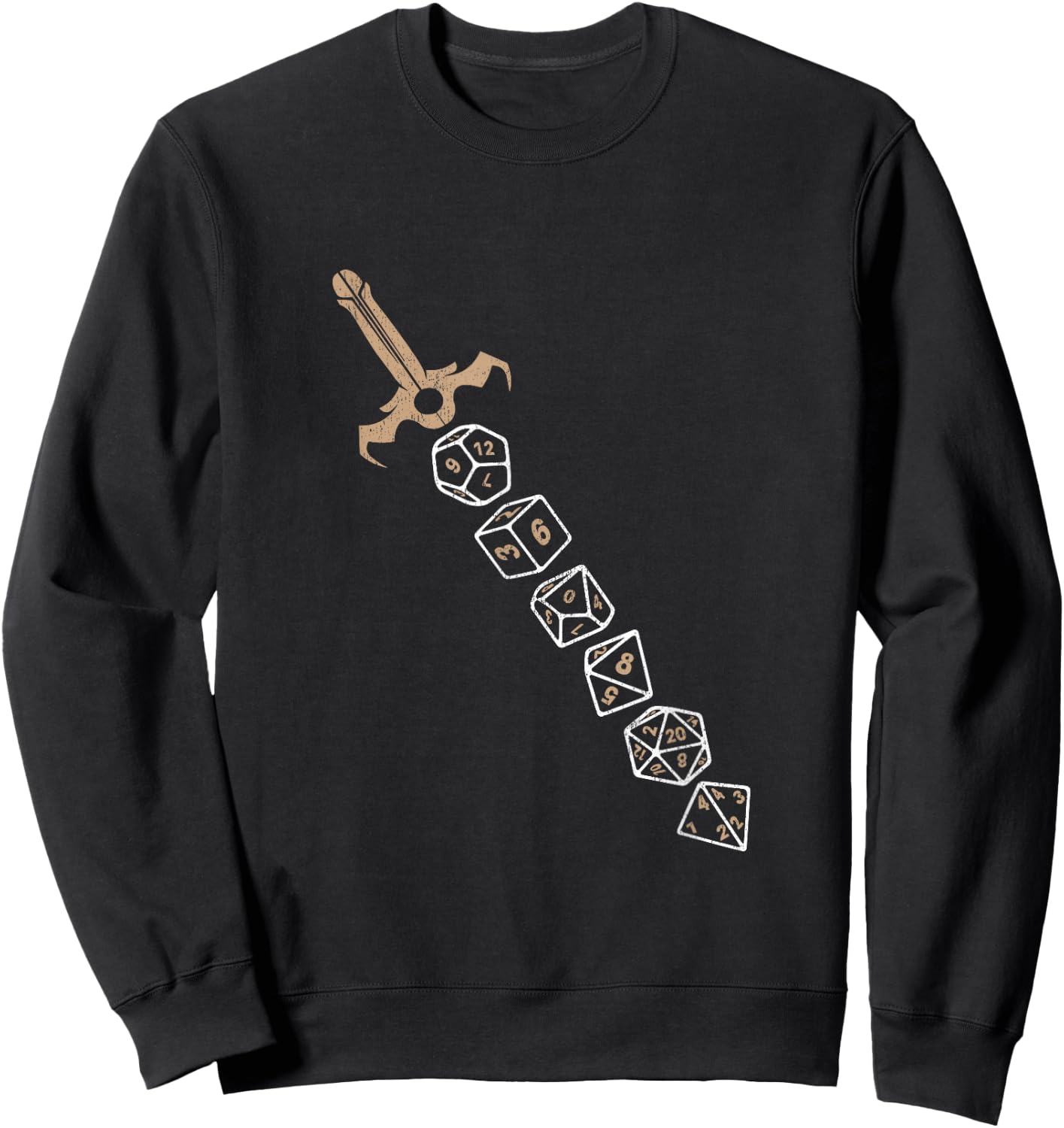 Polyhedral Dice Sword Role Playing Game Board Game Gamer Sweatshirt - Sweatshirt | Black