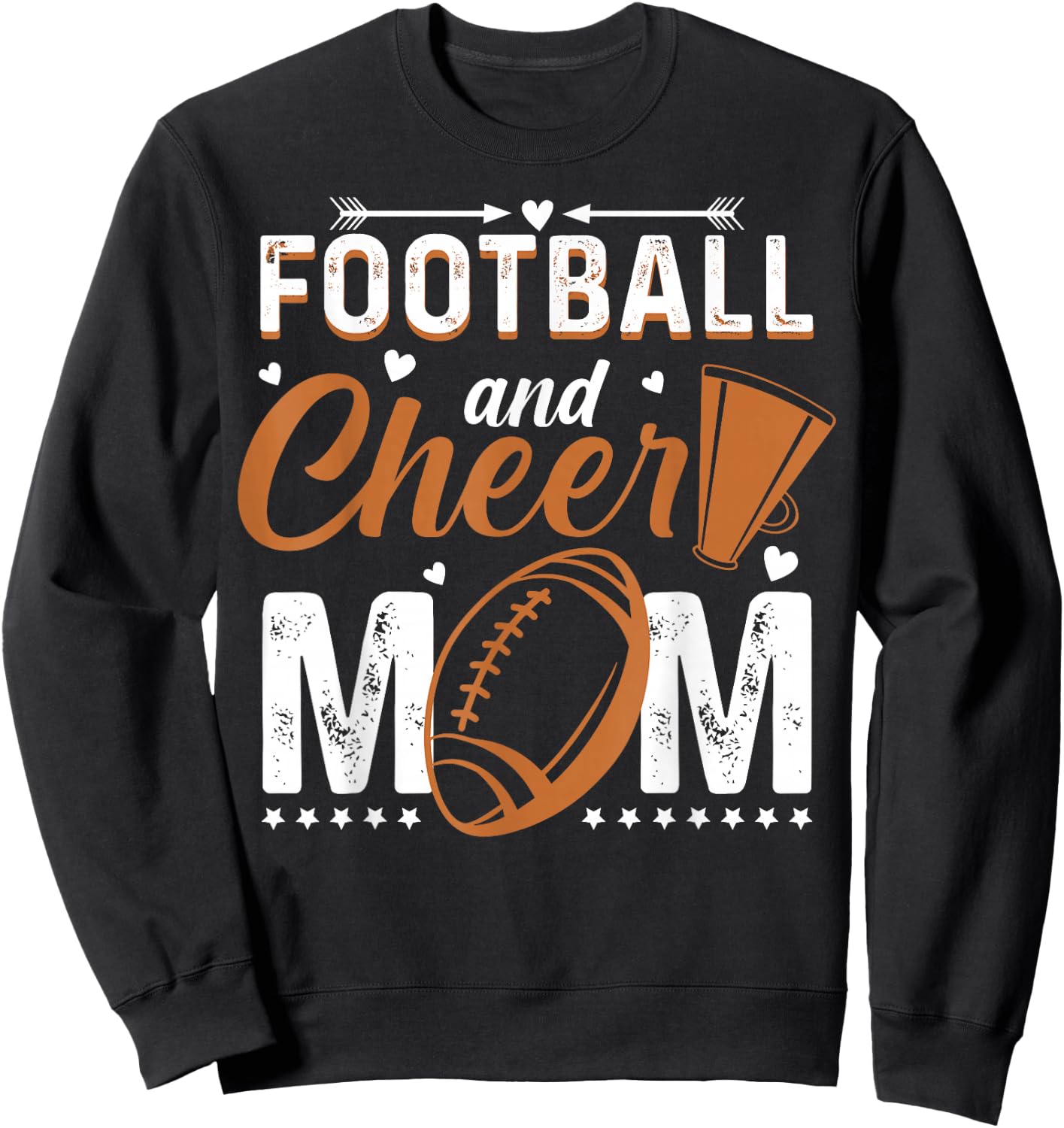 Funny Cheerleading Mom Football and Cheer Mom Sweatshirt - Sweatshirt | Black