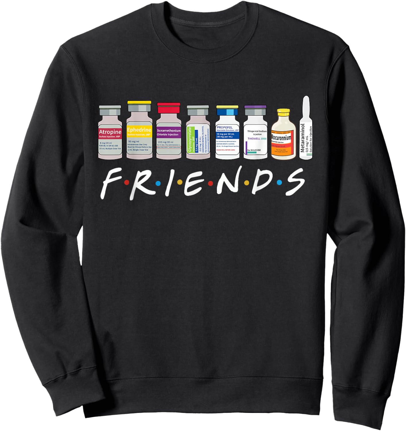 Nurse Friends ICU CRNA Medical Critical Care PICU RN ER Sweatshirt - Sweatshirt | Black