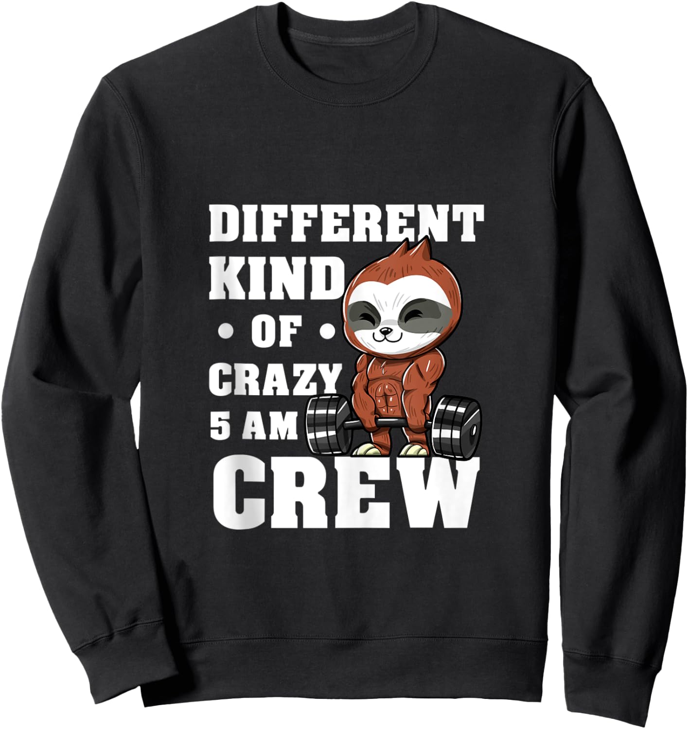 Workout Squad 5AM Crew Funny Gym Quote Sweatshirt - Sweatshirt | Black