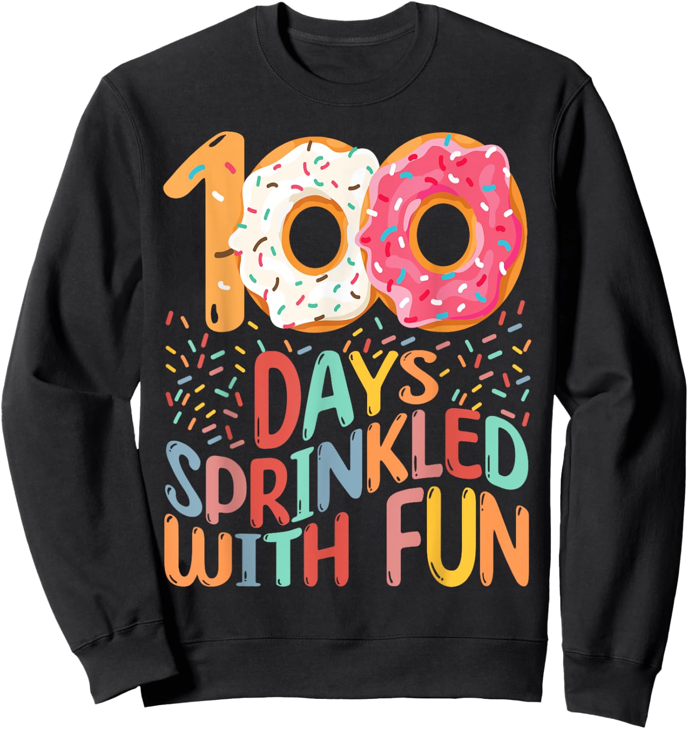 100 Days of School Girls Kindergarten 100th Day of School Sweatshirt - Sweatshirt | Black
