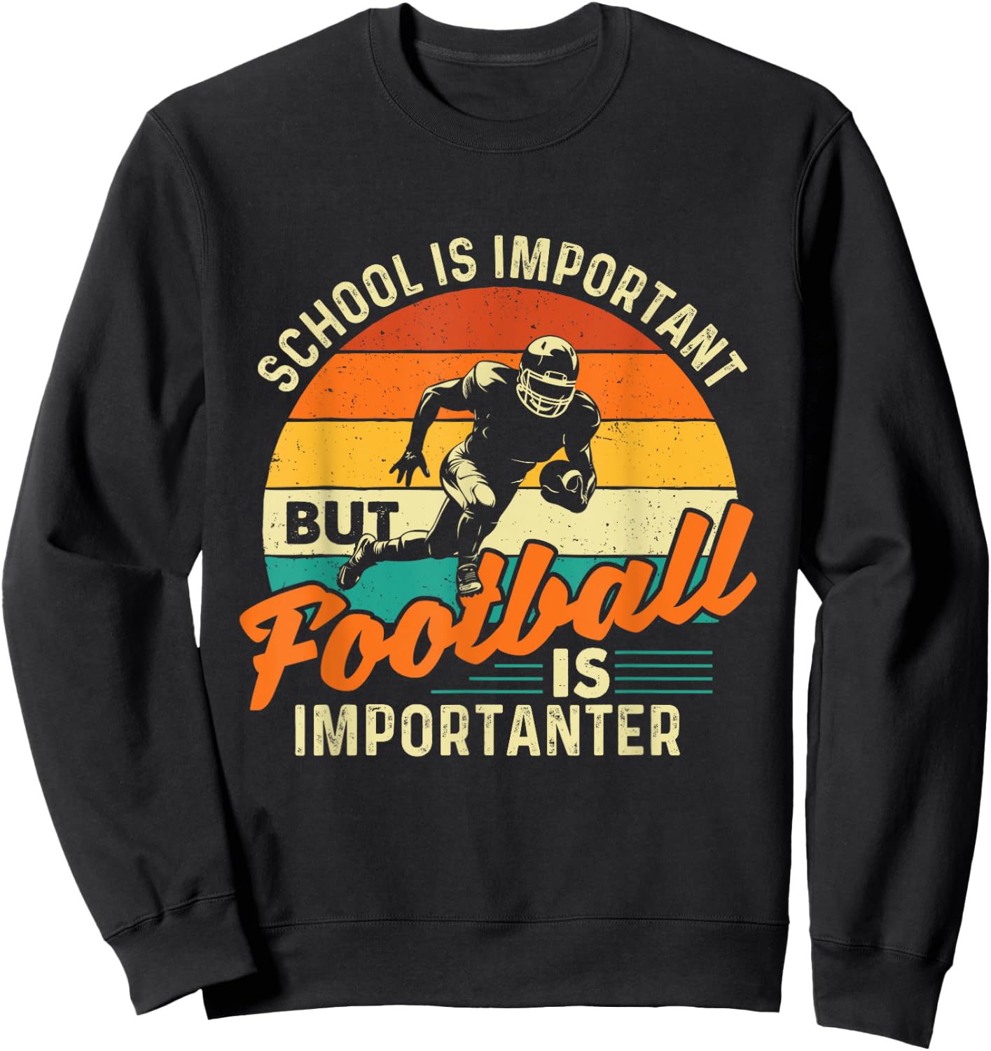 School Is Important But Football Is Importanter - Footballer Sweatshirt - Sweatshirt | Black