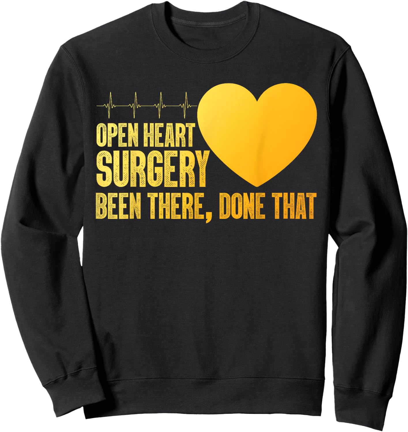 Cool Open Heart Surgery Art Men Women Heart Attack Recovery Sweatshirt - Sweatshirt | Black