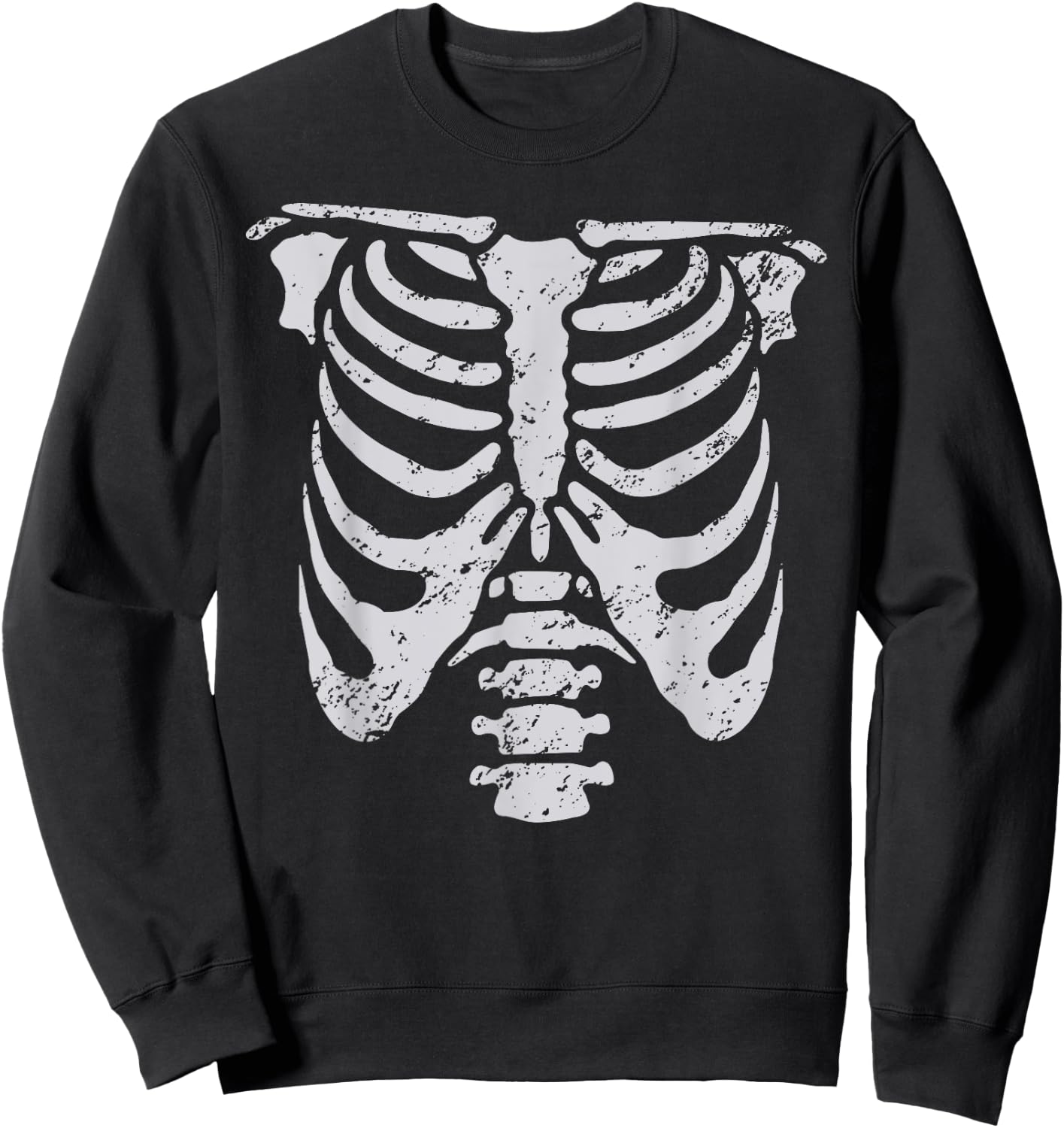 Skeleton Rib Cage Easy Halloween Costume Ribcage Skull Sweatshirt - Sweatshirt | Black