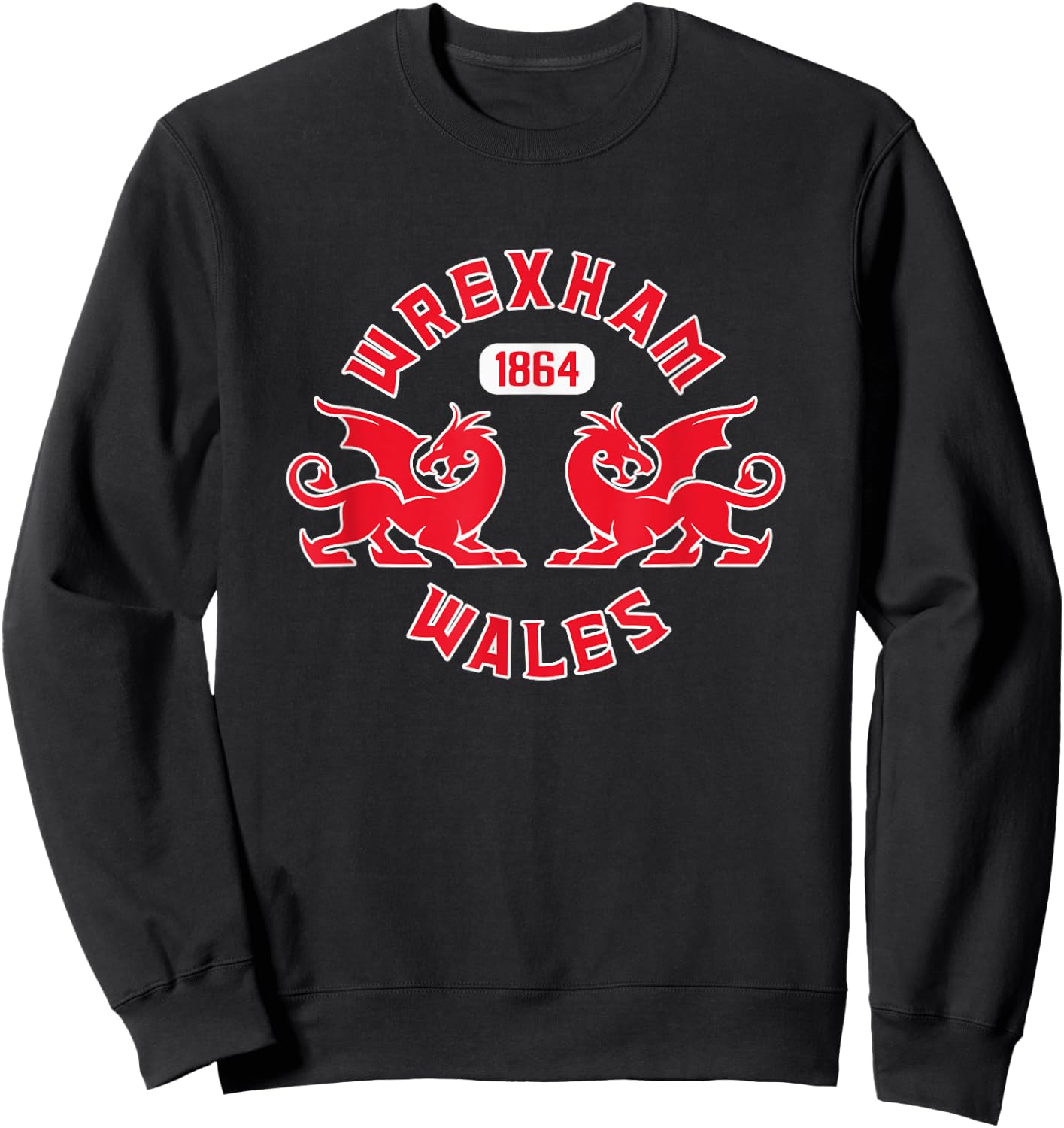Wrexham Wales 1864 Twin Dragons Sweatshirt - Sweatshirt | Black