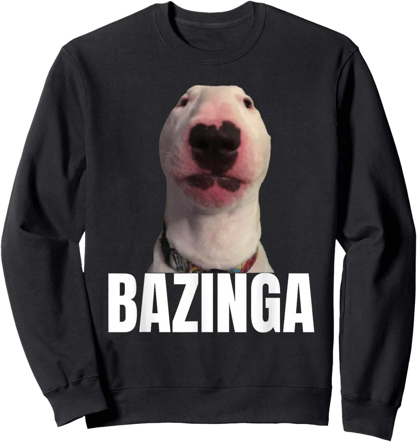 Bazinga Funny Cringe Meme Dog GenZ Trendy Teenager Slang Sweatshirt - Sweatshirt | Black