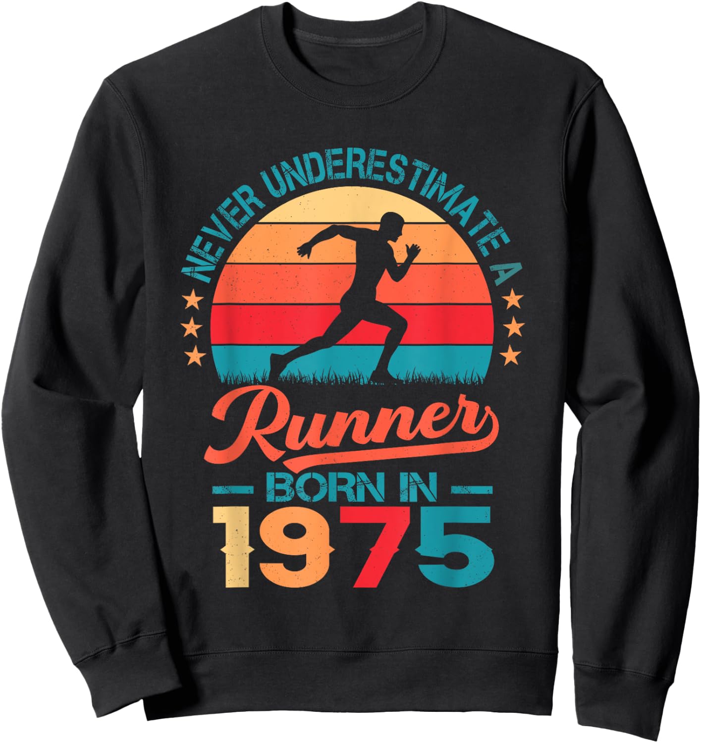 Runner born in 1975 50th Birthday Running 50 Years Old Sweatshirt - Sweatshirt | Black