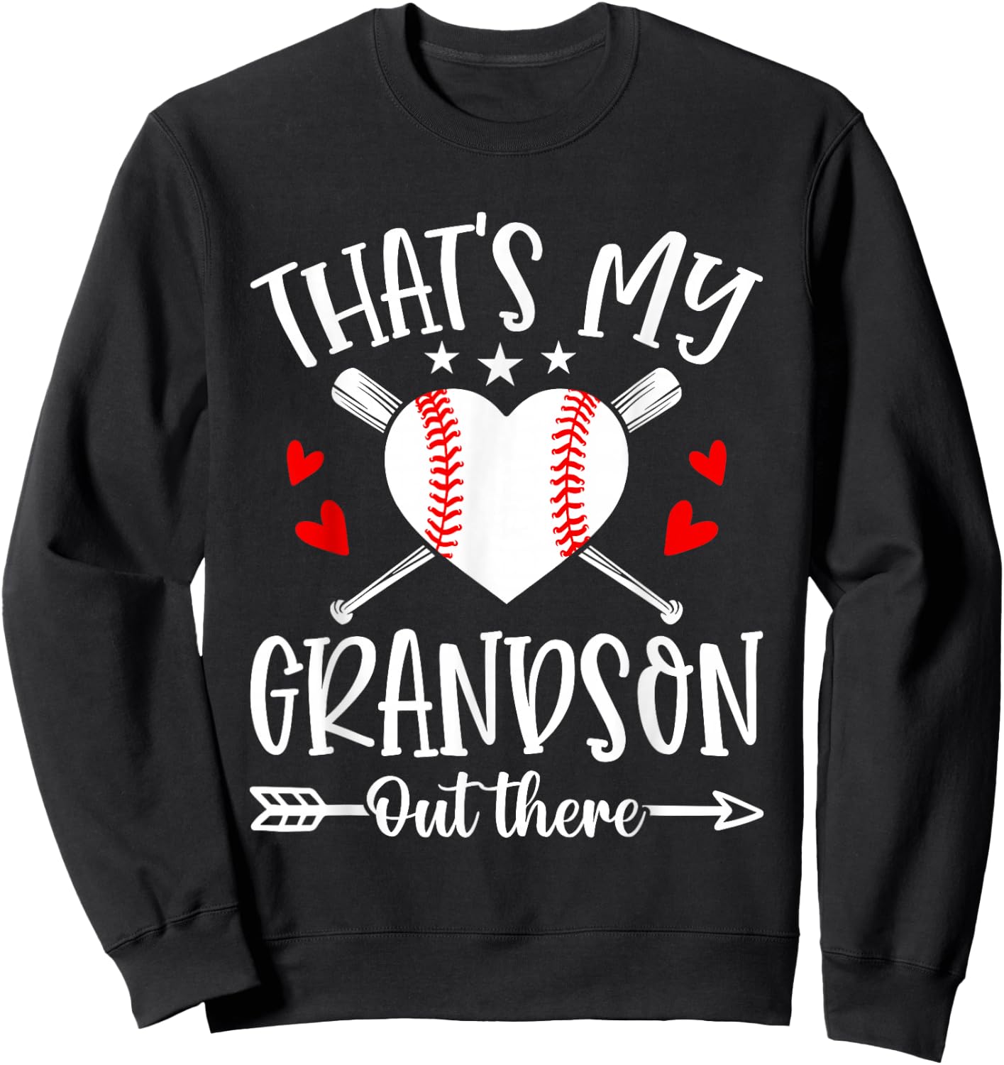That's My Grandson Out There Baseball Grandma Sweatshirt - Sweatshirt | Black