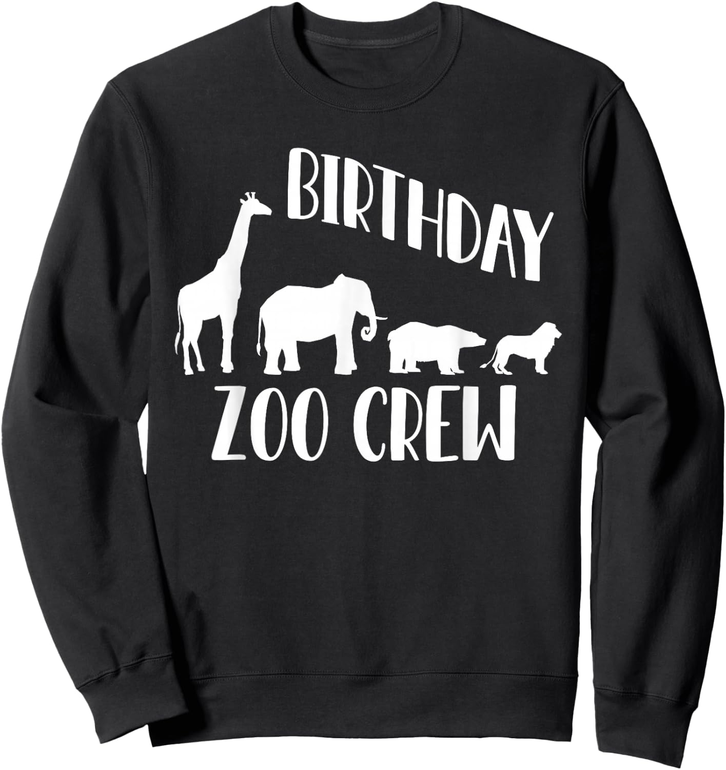 Birthday Squad Zoo Crew 2026 Elephant Circus Animal Lover Sweatshirt - Sweatshirt | Black