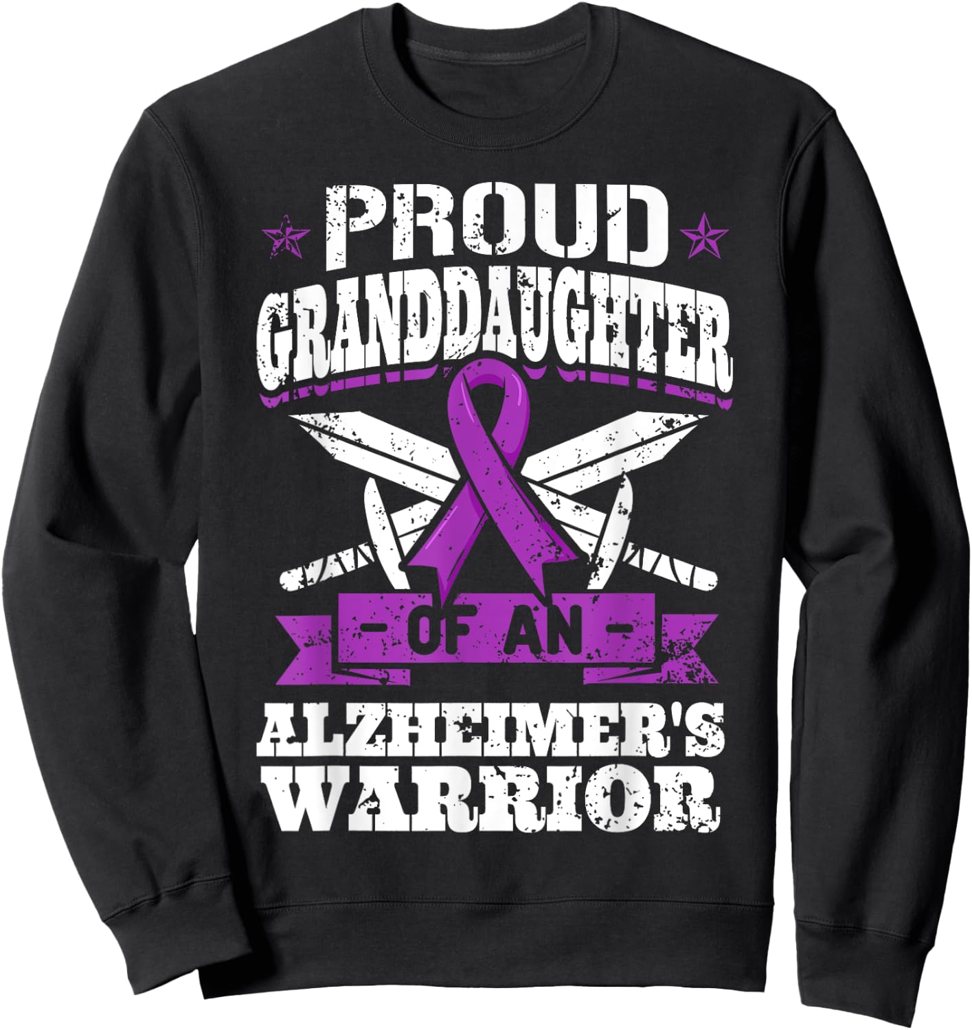 Proud Granddaughter Of An Alzheimer's Warrior Awareness Sweatshirt - Sweatshirt | Black