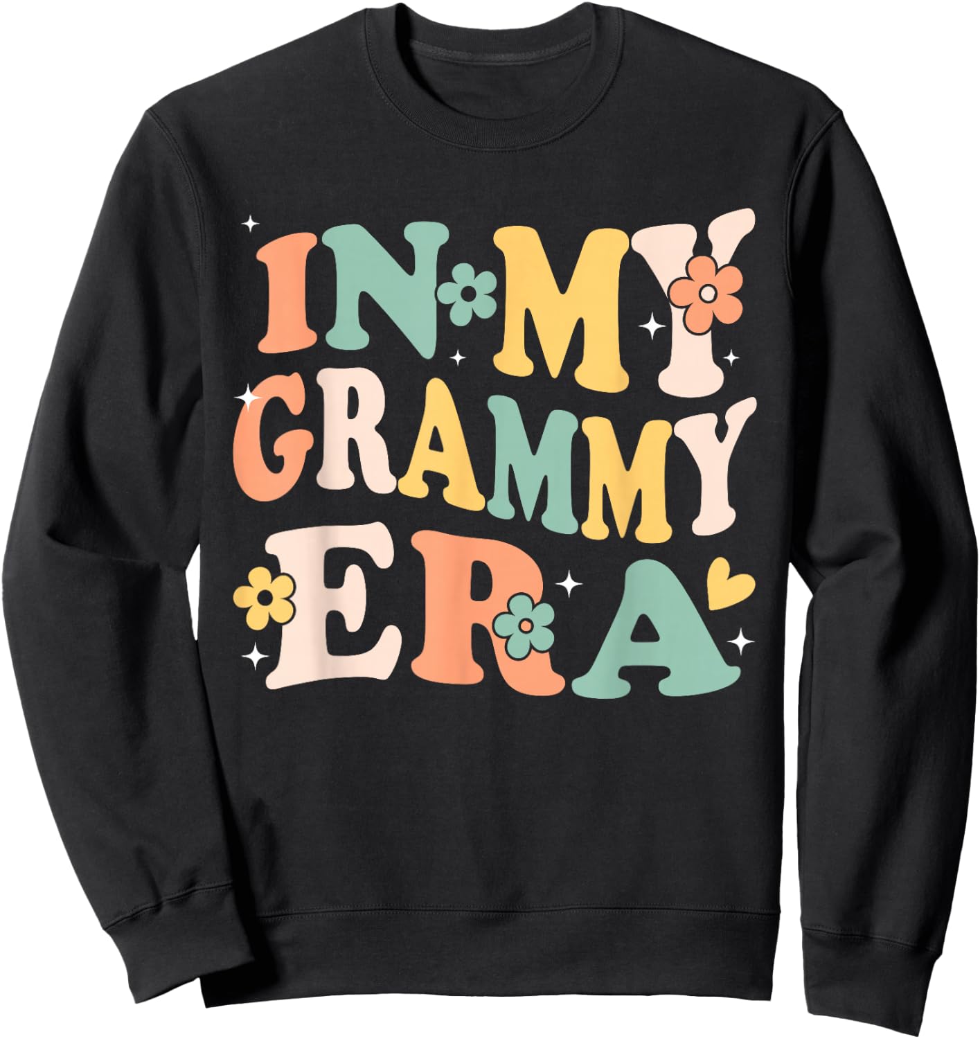 In My Grammy Era Funny Sarcastic Groovy Retro Mothers Day Sweatshirt - Sweatshirt | Black