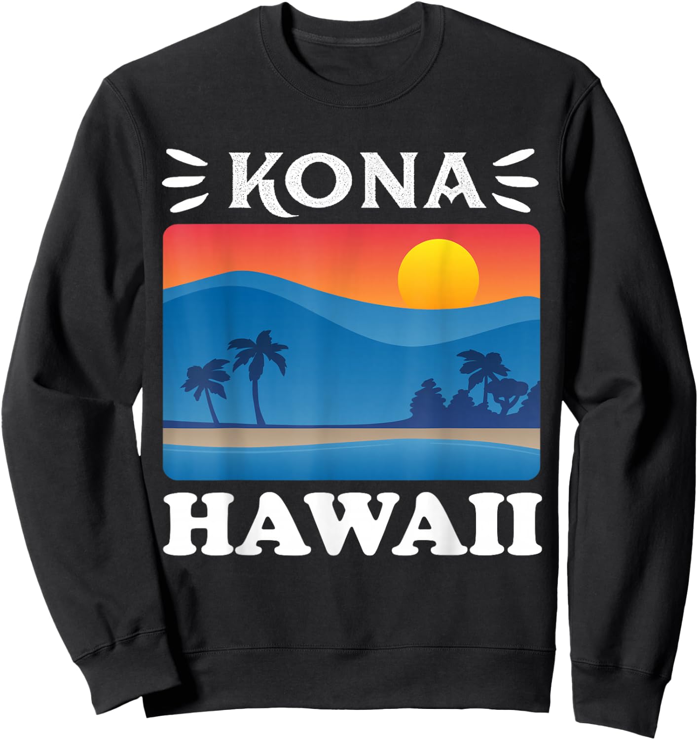 Islands Vintage Souvenir Kona Hawaii Sweatshirt - Sweatshirt | Black
