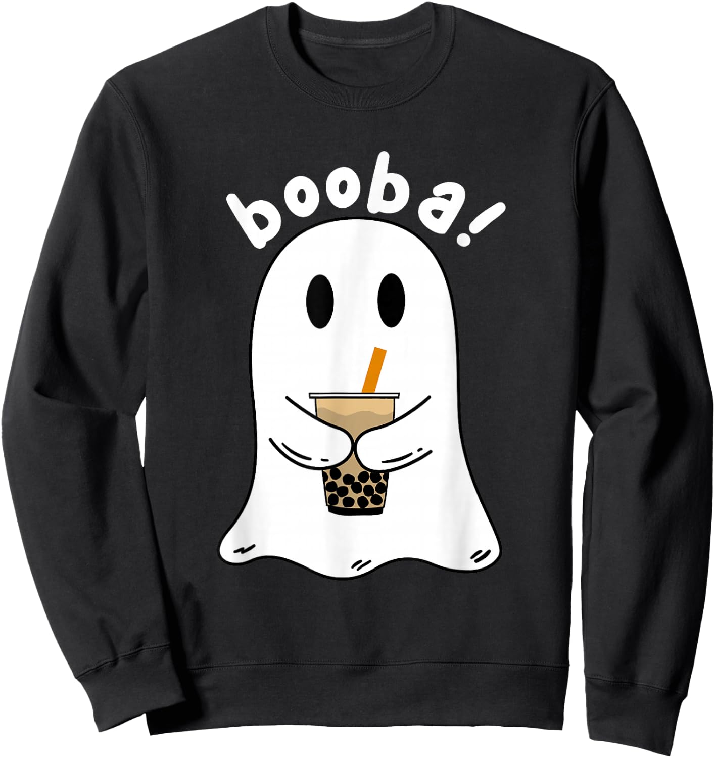 Funny Booba Boba Tea Halloween Costume Sweatshirt - Sweatshirt | Black