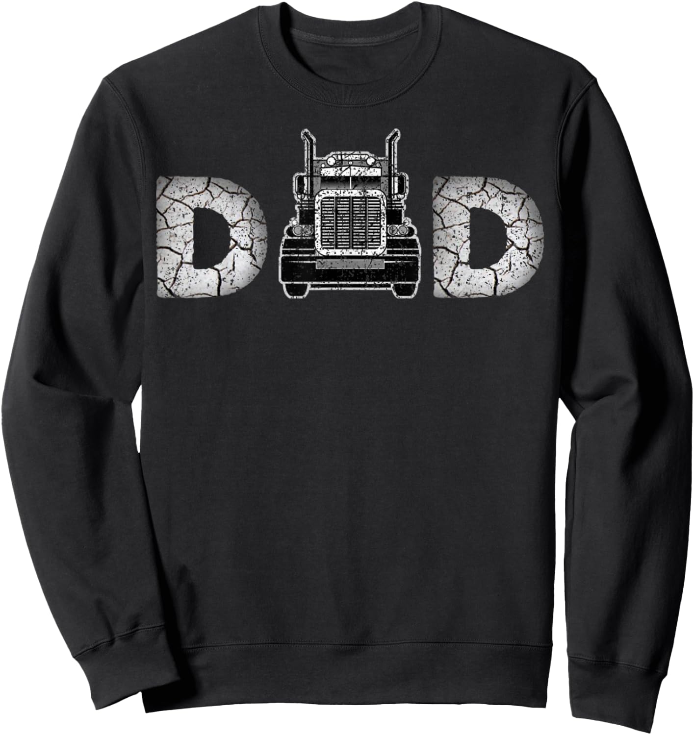 Funny My Dad Is Trucker Family Mom Daddy Papa Lover Sweatshirt - Sweatshirt | Black