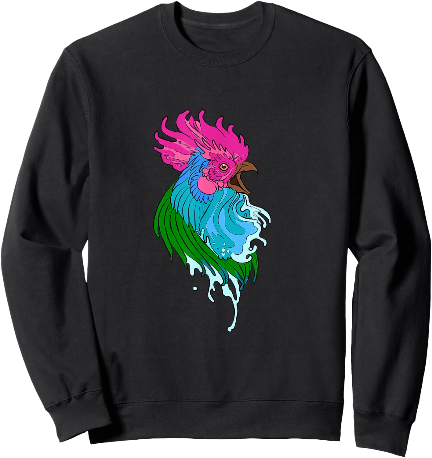 Chicken / Rooster / Cockerel / Capon / Yardbird / Angry Sweatshirt - Sweatshirt | Black