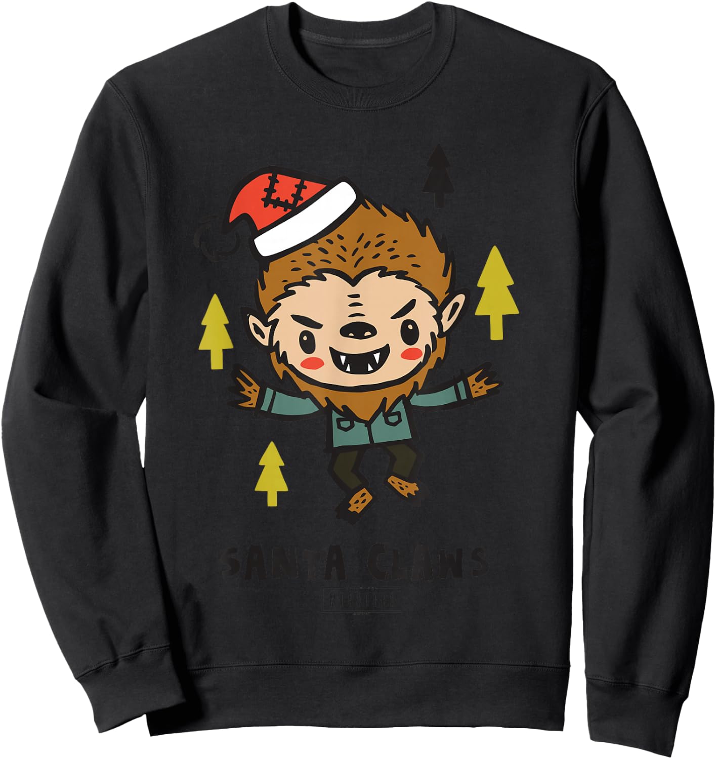 Universal Monsters The Wolf Man Santa Claws Sweatshirt - Sweatshirt | Black