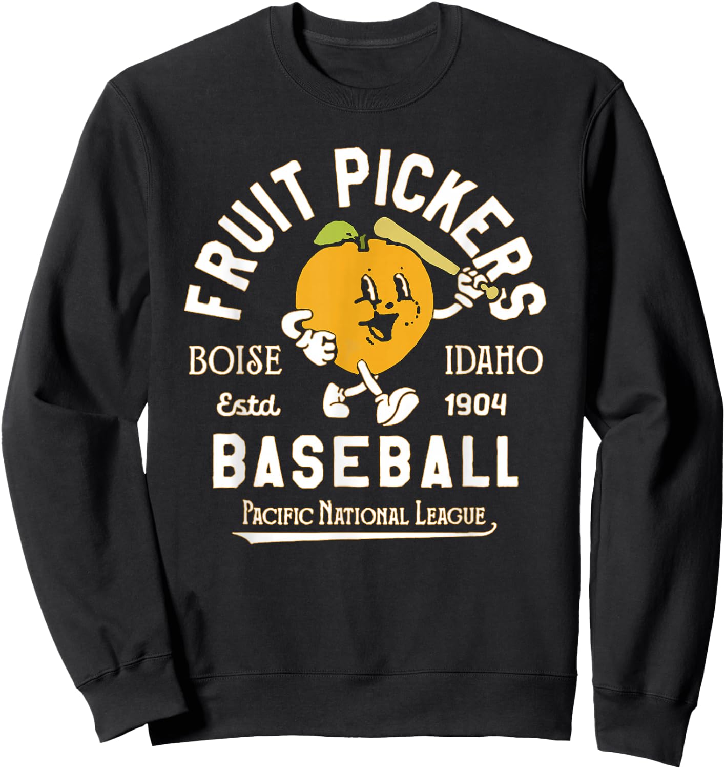 Vintage Boise Fruit Pickers Defunct Baseball Team Tribute Sweatshirt - Sweatshirt | Black